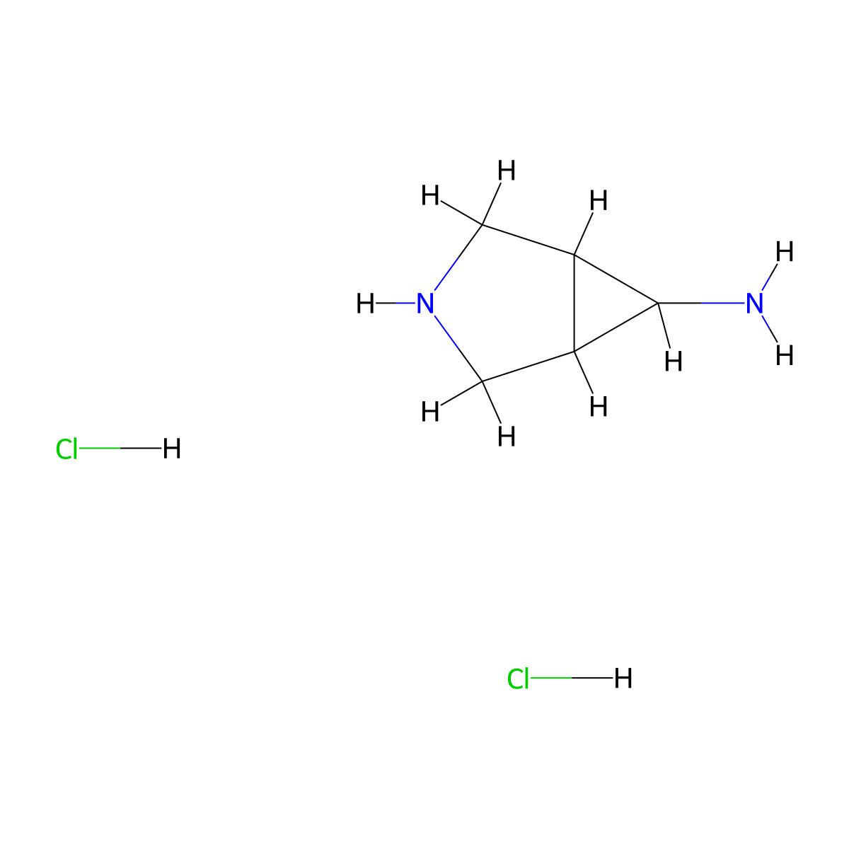 3-Azabicyclo[3.1.0]hexan-6-amine dihydrochloride molecular structure, CAS 1369494-70-1