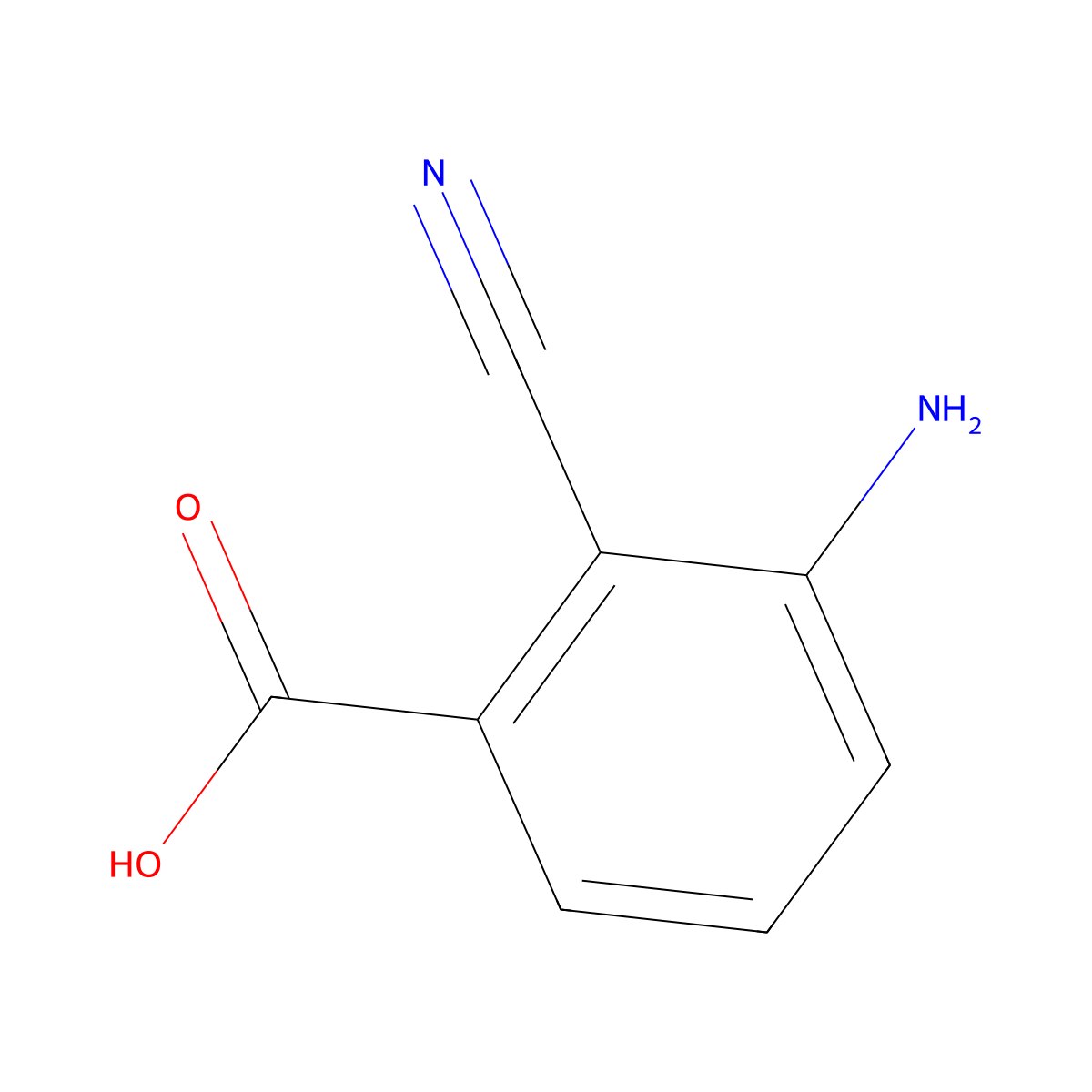 3-Amino-2-cyanobenzoic acid molecular structure, CAS 1369495-51-1