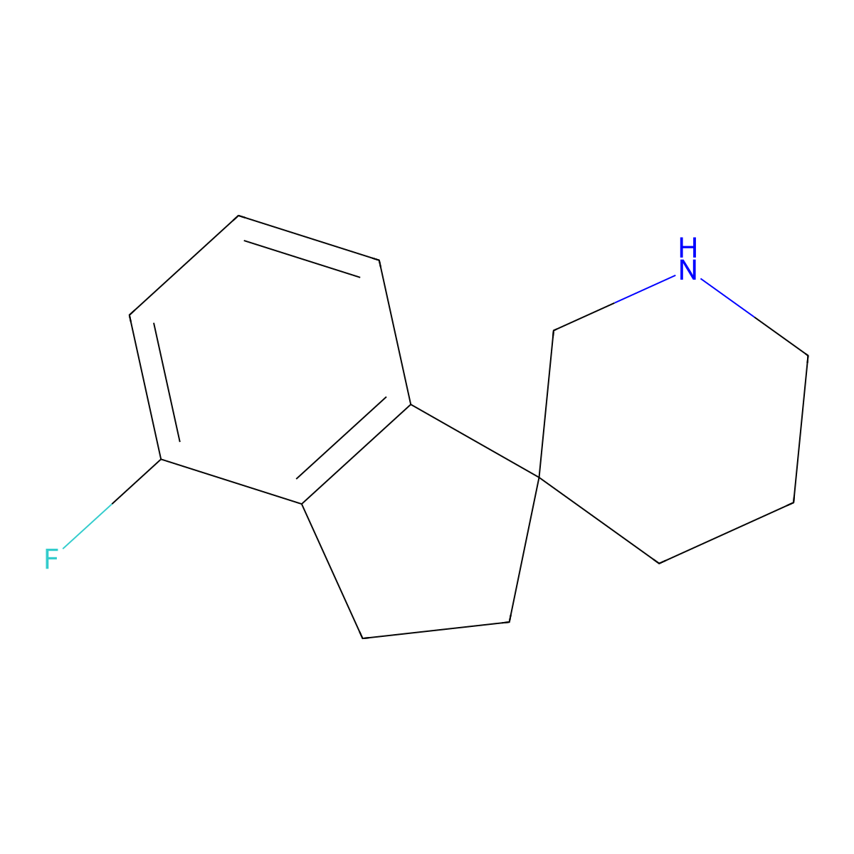 4-Fluoro-2,3-dihydrospiro[indene-1,3'-piperidine] molecular structure, CAS 1369495-76-0