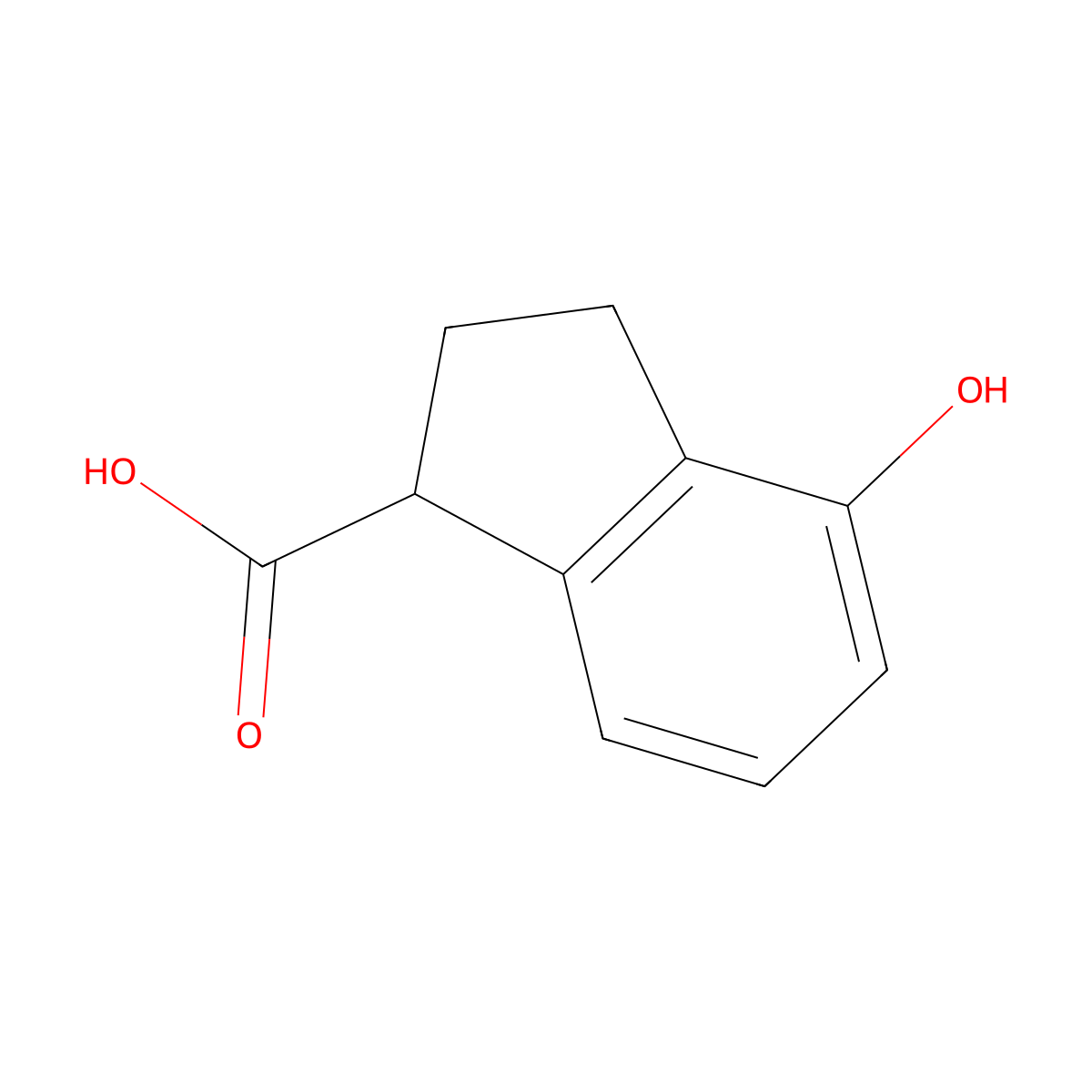 4-Hydroxy-2,3-dihydro-1H-indene-1-carboxylic acid molecular structure, CAS 1369503-31-0