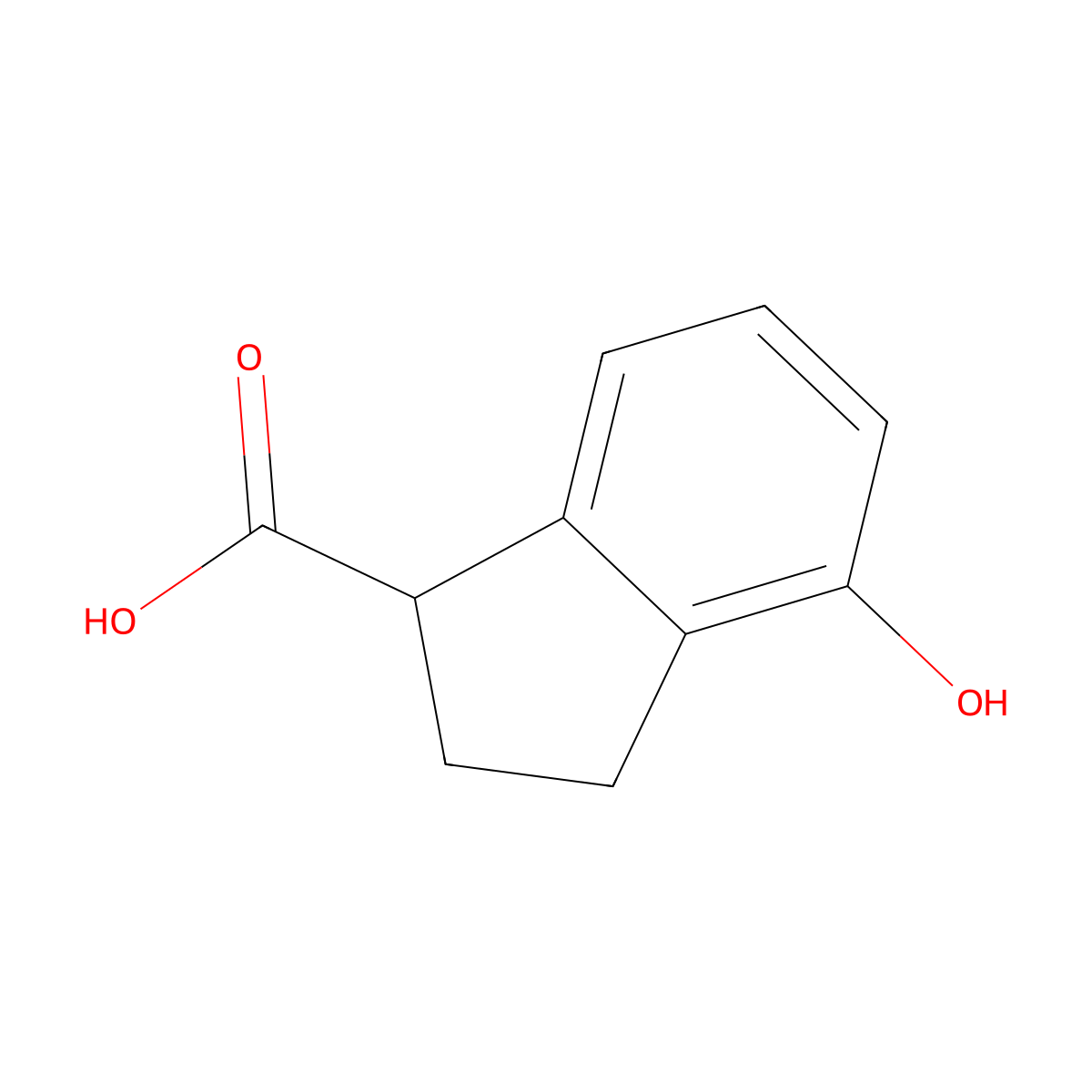 4-Hydroxy-2,3-dihydro-1H-indene-1-carboxylic acid molecular structure, CAS 1369503-31-0