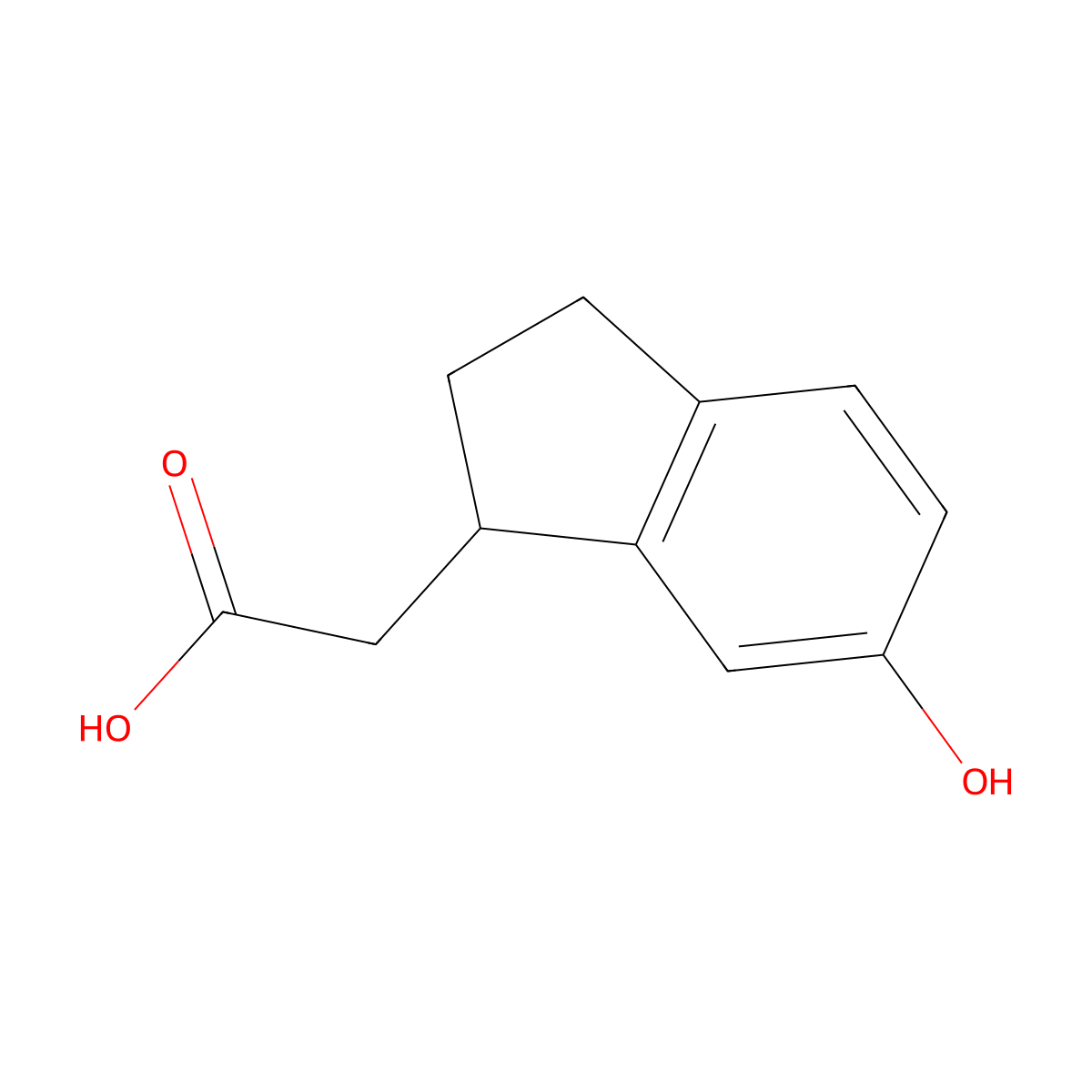 2-(6-hydroxy-2,3-dihydro-1H-inden-1-yl)acetic acid molecular structure, CAS 1369510-50-8