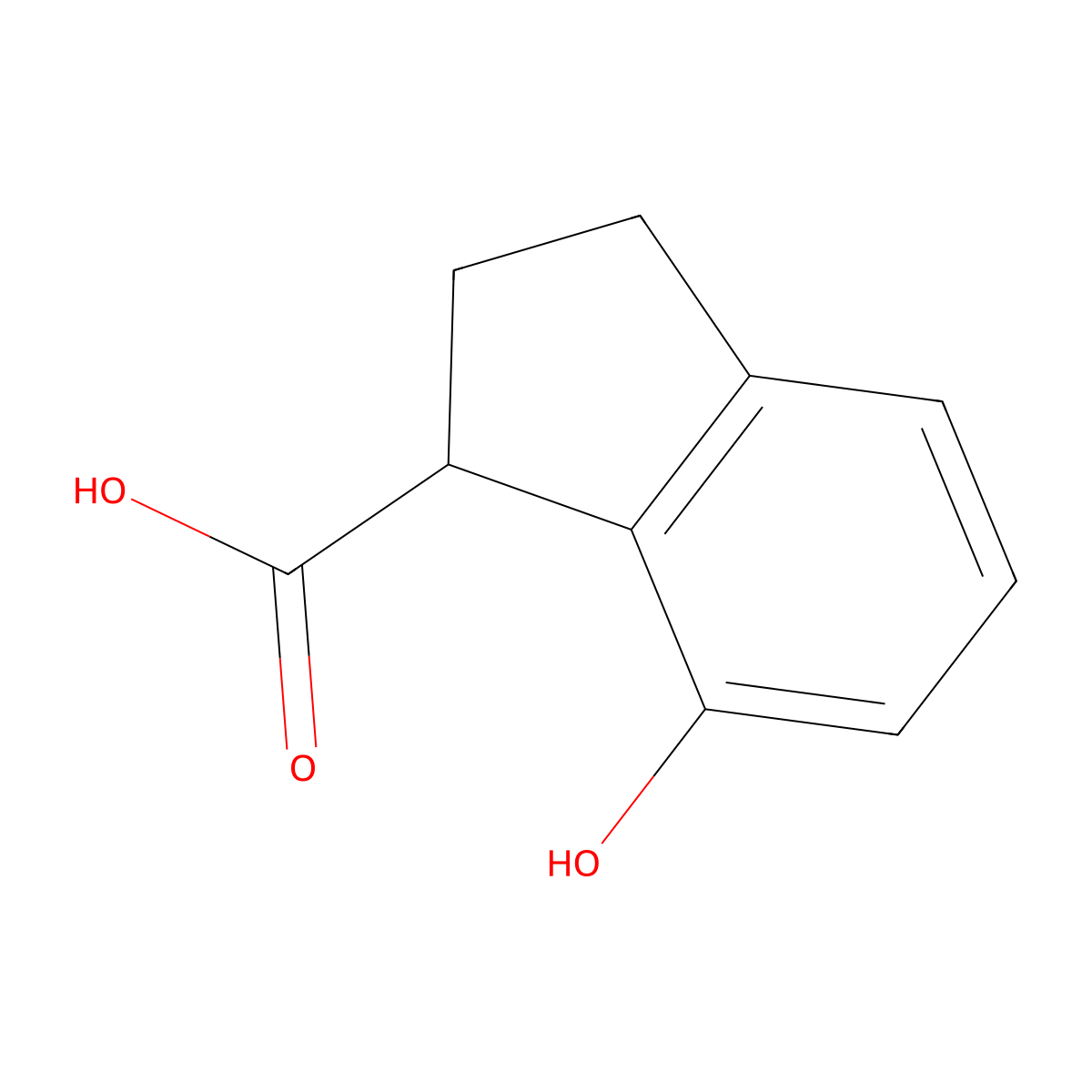 7-hydroxy-2,3-dihydro-1H-indene-1-carboxylic acid molecular structure, CAS 1369510-57-5