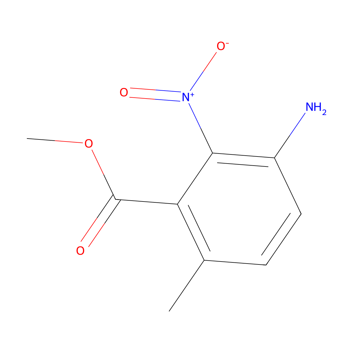 Methyl 3-amino-6-methyl-2-nitrobenzoate molecular structure, CAS 1369511-17-0