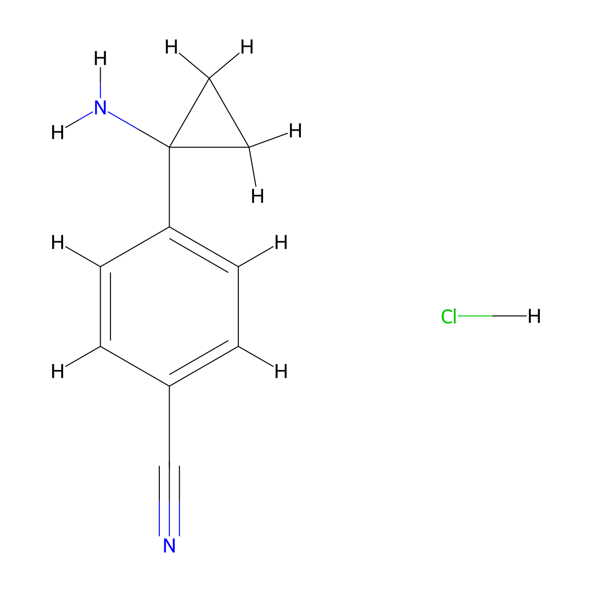 4-(1-Aminocyclopropyl)benzonitrile hydrochloride molecular structure, CAS 1369512-65-1