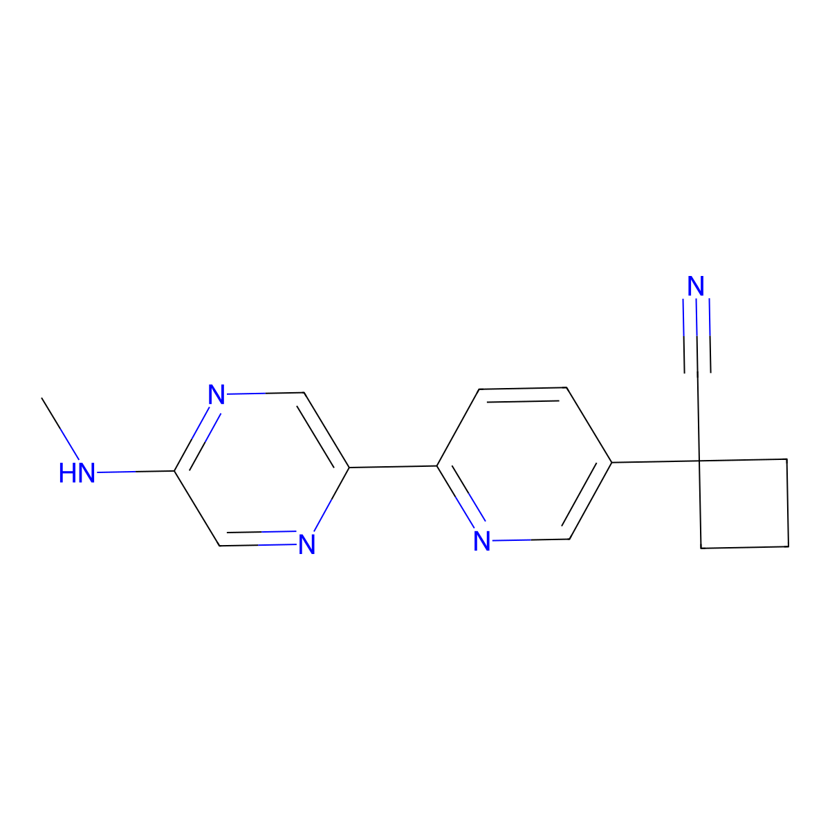 1-(6-(5-(Methylamino)pyrazin-2-yl)pyridin-3-yl)cyclobutanecarbonitrile molecular structure, CAS 1369513-82-5