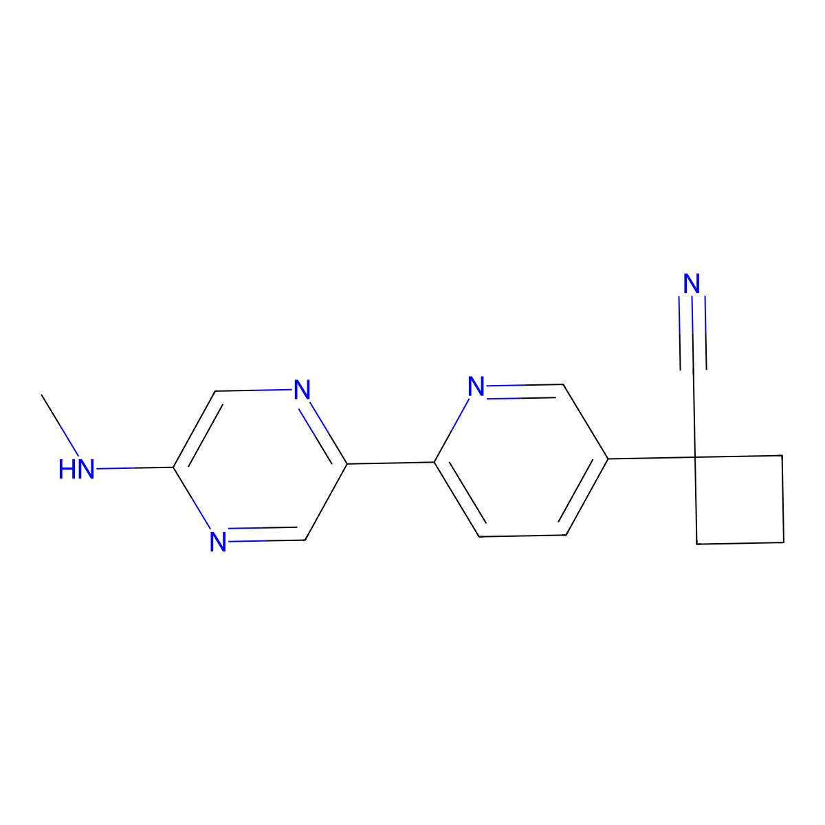1-(6-(5-(Methylamino)pyrazin-2-yl)pyridin-3-yl)cyclobutanecarbonitrile molecular structure, CAS 1369513-82-5