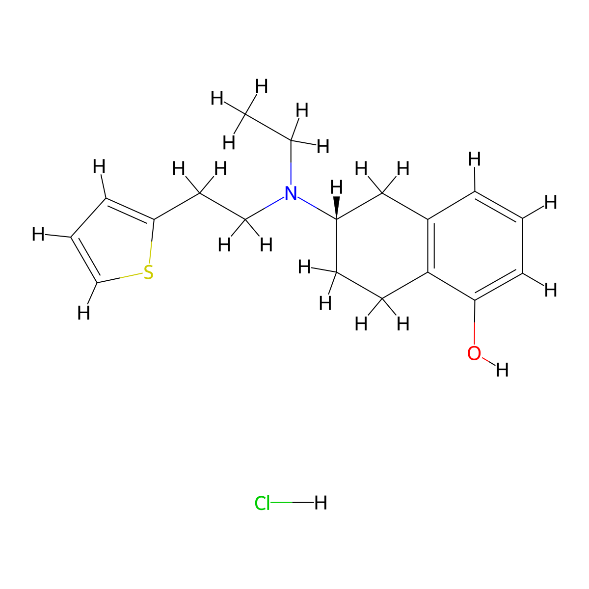 (6S)-6-[Ethyl[2-(2-thienyl)ethyl]amino]-5,6,7,8-tetrahydro-1-naphthaleno Hydrochloride molecular structure, CAS 1369532-05-7