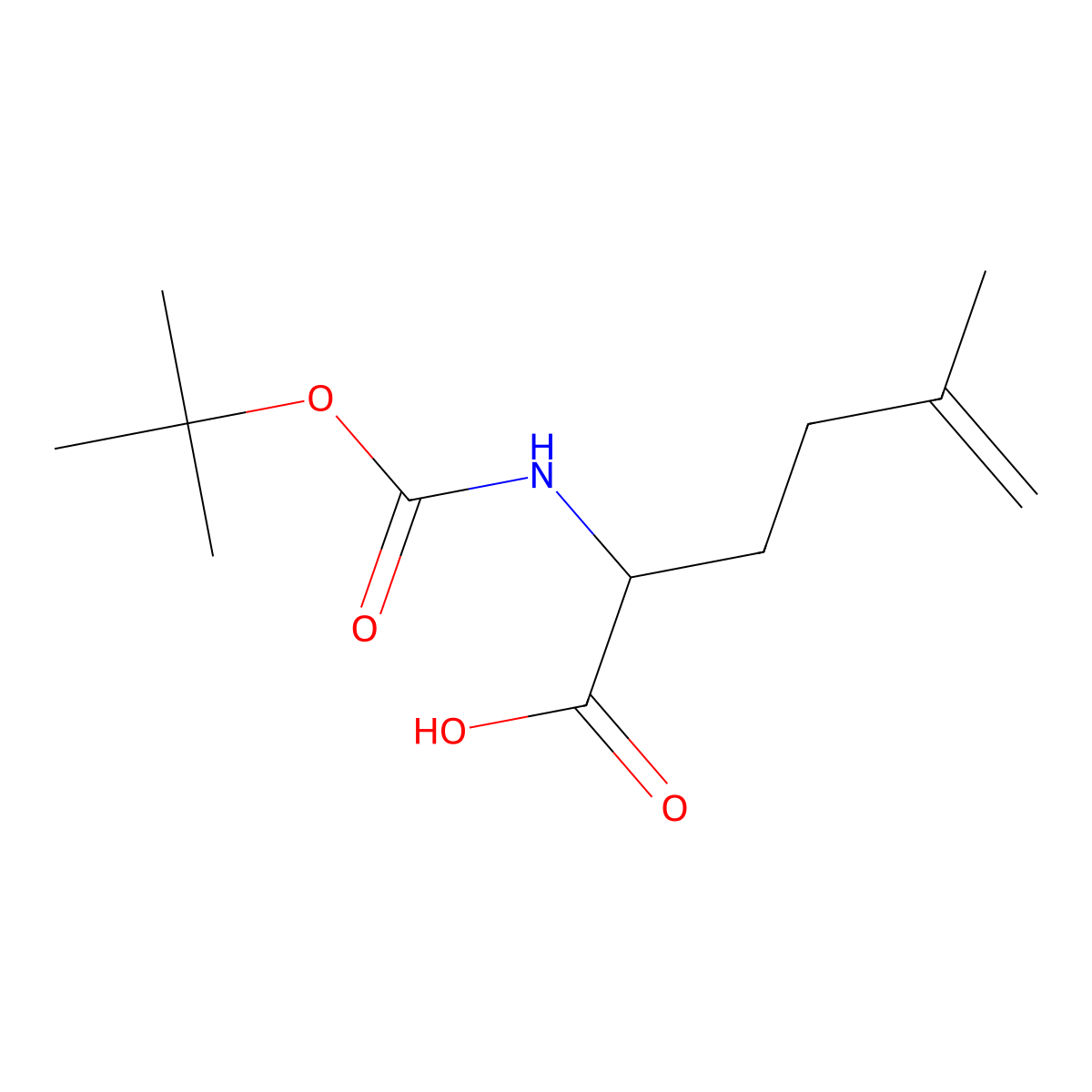 (S)-2-((tert-Butoxycarbonyl)amino)-5-methylhex-5-enoic acid molecular structure, CAS 1369532-07-9