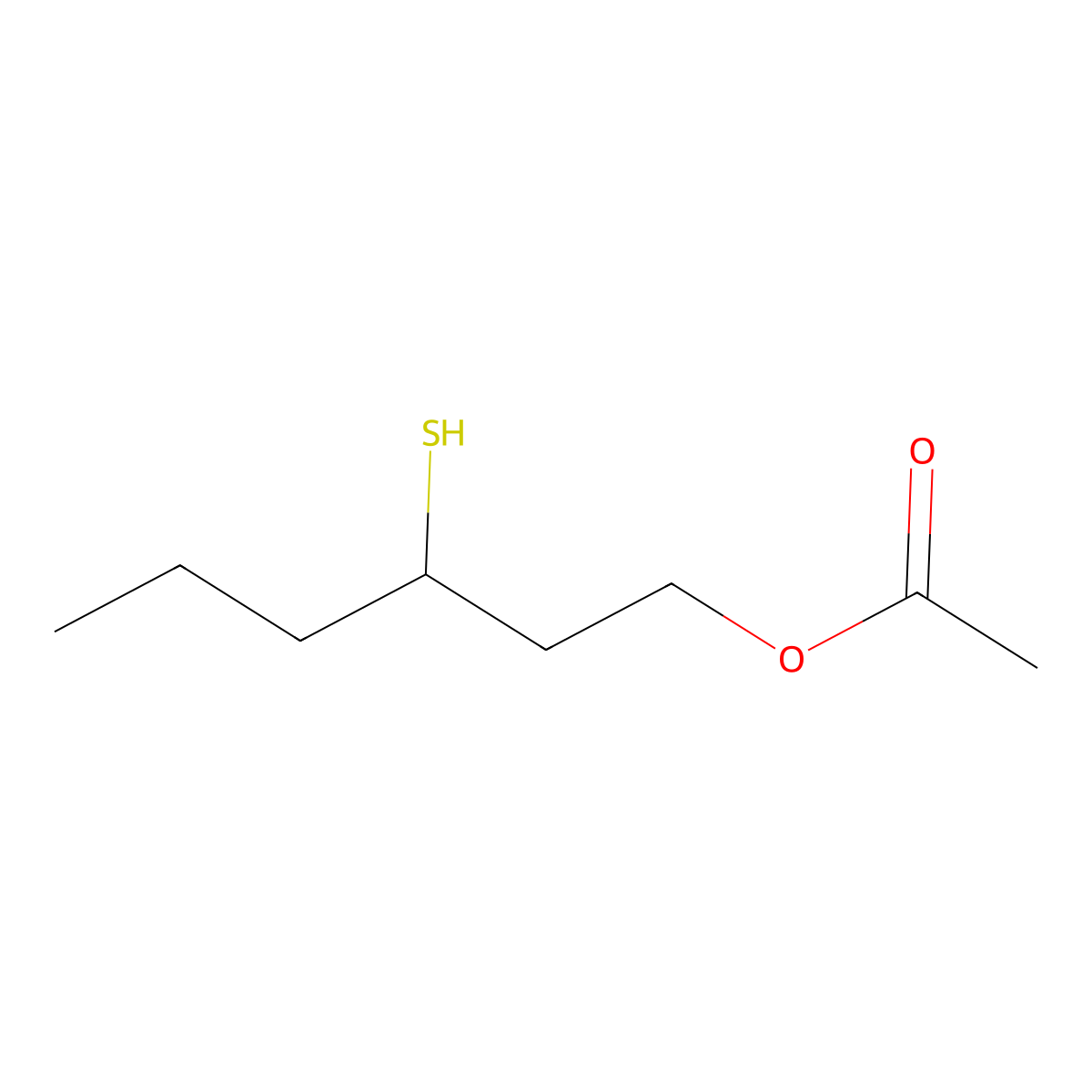 3-Sulfanylhexyl acetate molecular structure, CAS 136954-20-6