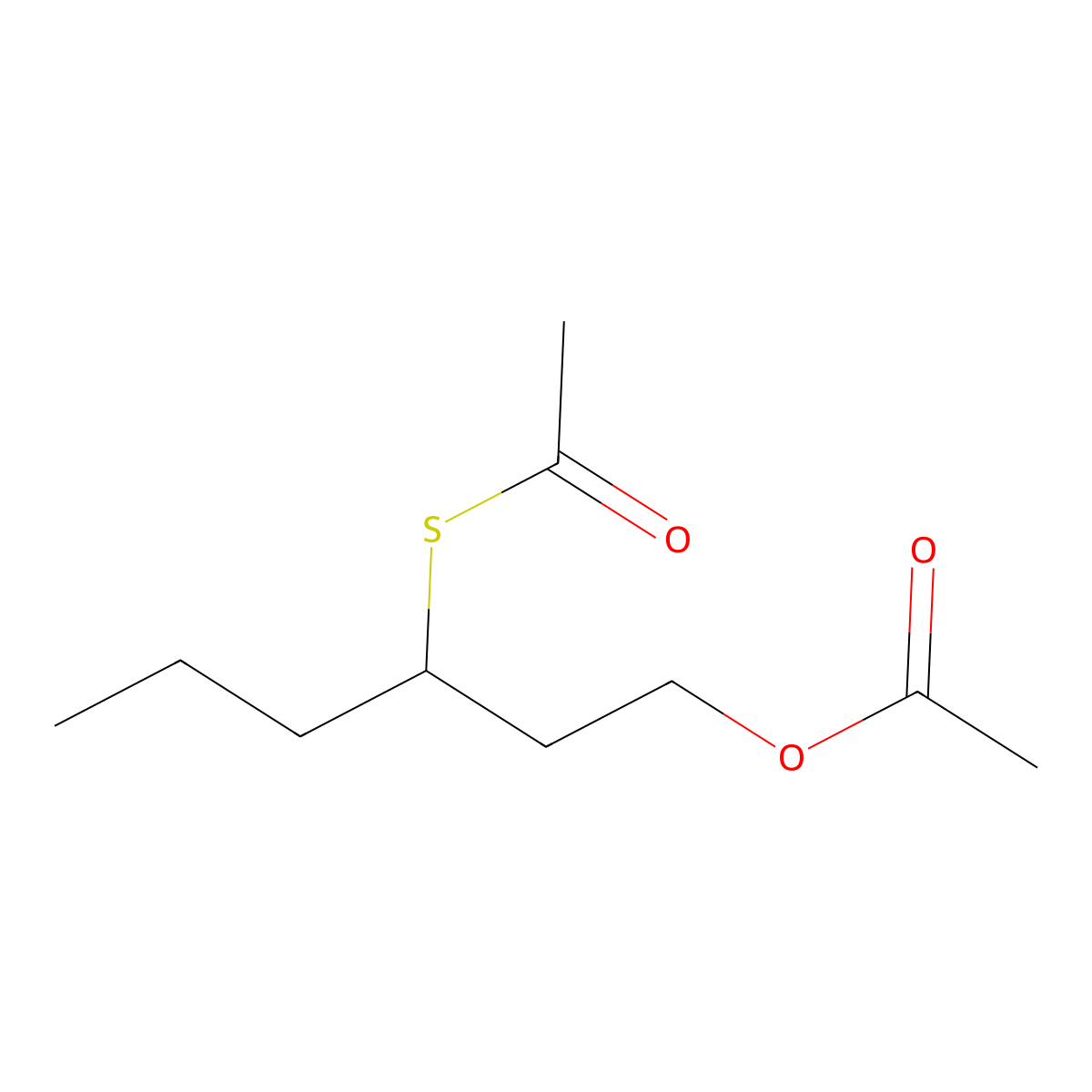 S-(1-(2-(Acetyloxy)ethyl)butyl) ethanethioate molecular structure, CAS 136954-25-1