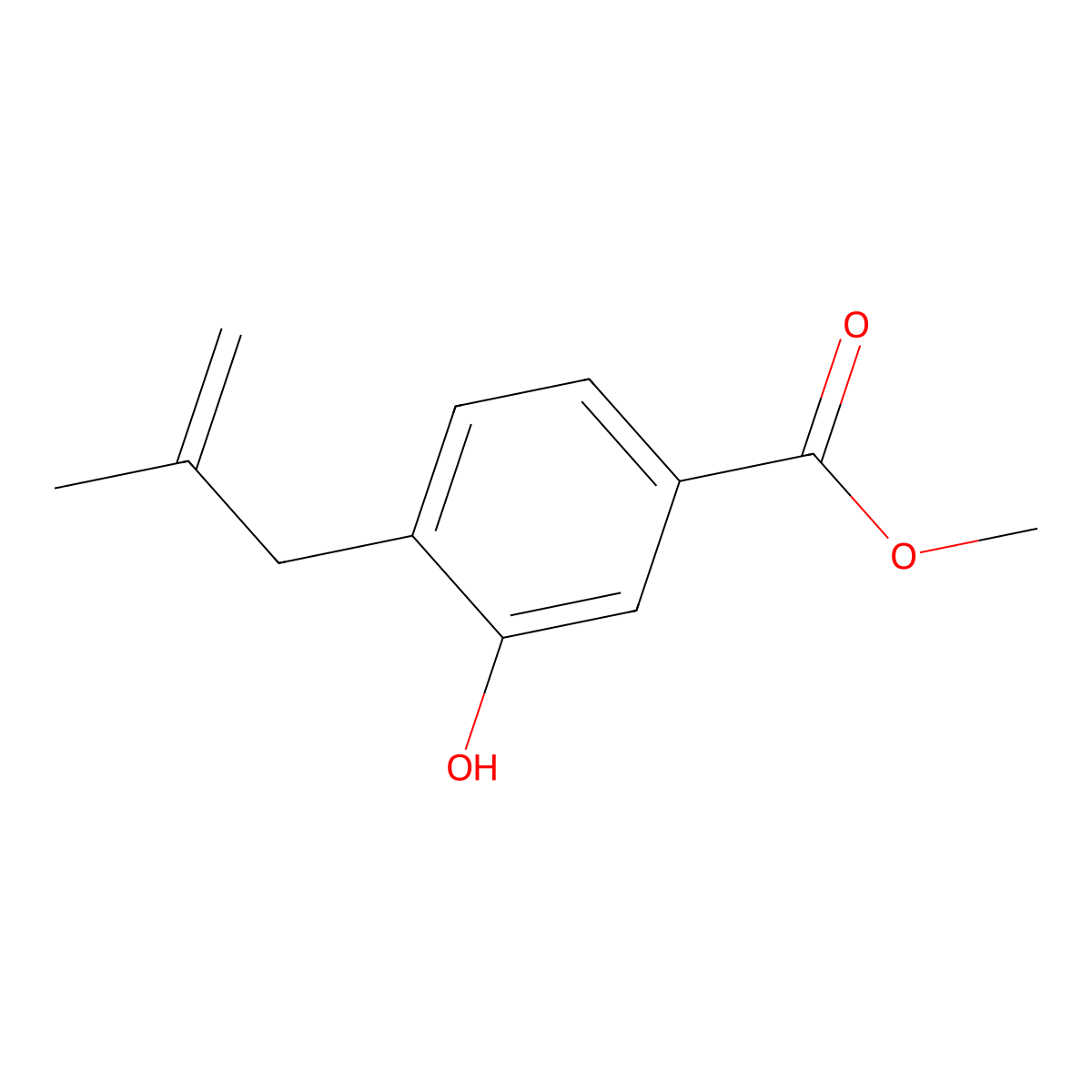 3-Hydroxy-4-(2-methylallyl)benzoic acid methyl ester molecular structure, CAS 136954-99-9