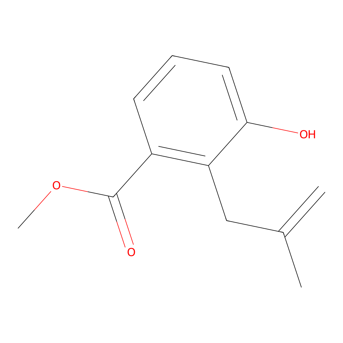 Methyl 3-hydroxy-2-(2-methylallyl)benzoate molecular structure, CAS 136955-00-5
