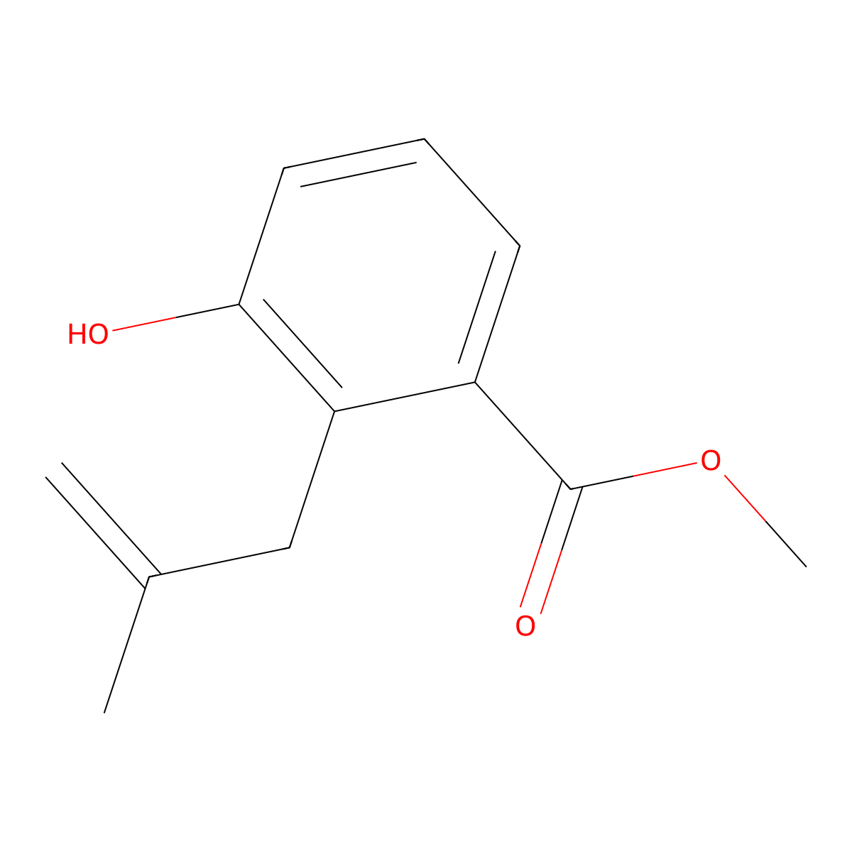 Methyl 3-hydroxy-2-(2-methylallyl)benzoate molecular structure, CAS 136955-00-5