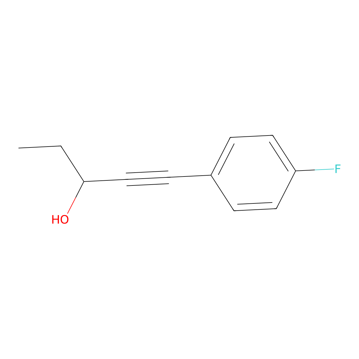 1-(4-Fluorophenyl)-1-pentyn-3-ol molecular structure, CAS 1369593-00-9