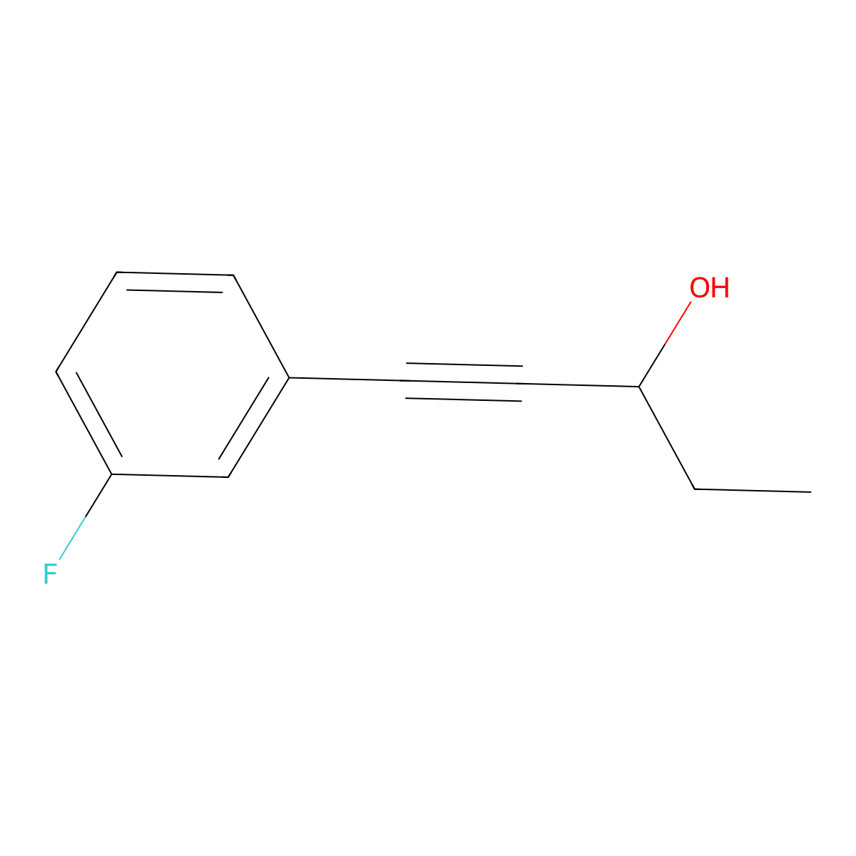 1-(3-Fluorophenyl)-1-pentyn-3-ol molecular structure, CAS 1369593-02-1