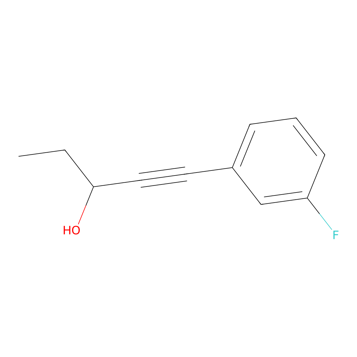 1-(3-Fluorophenyl)-1-pentyn-3-ol molecular structure, CAS 1369593-02-1