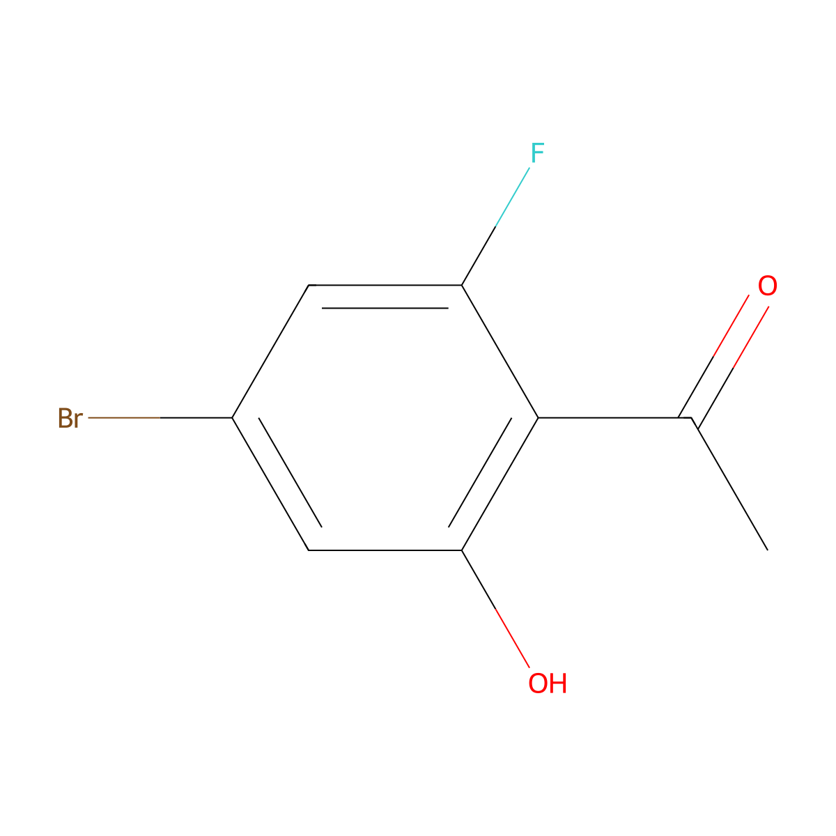 1-(4-Bromo-2-fluoro-6-hydroxyphenyl)ethanone molecular structure, CAS 1369594-41-1