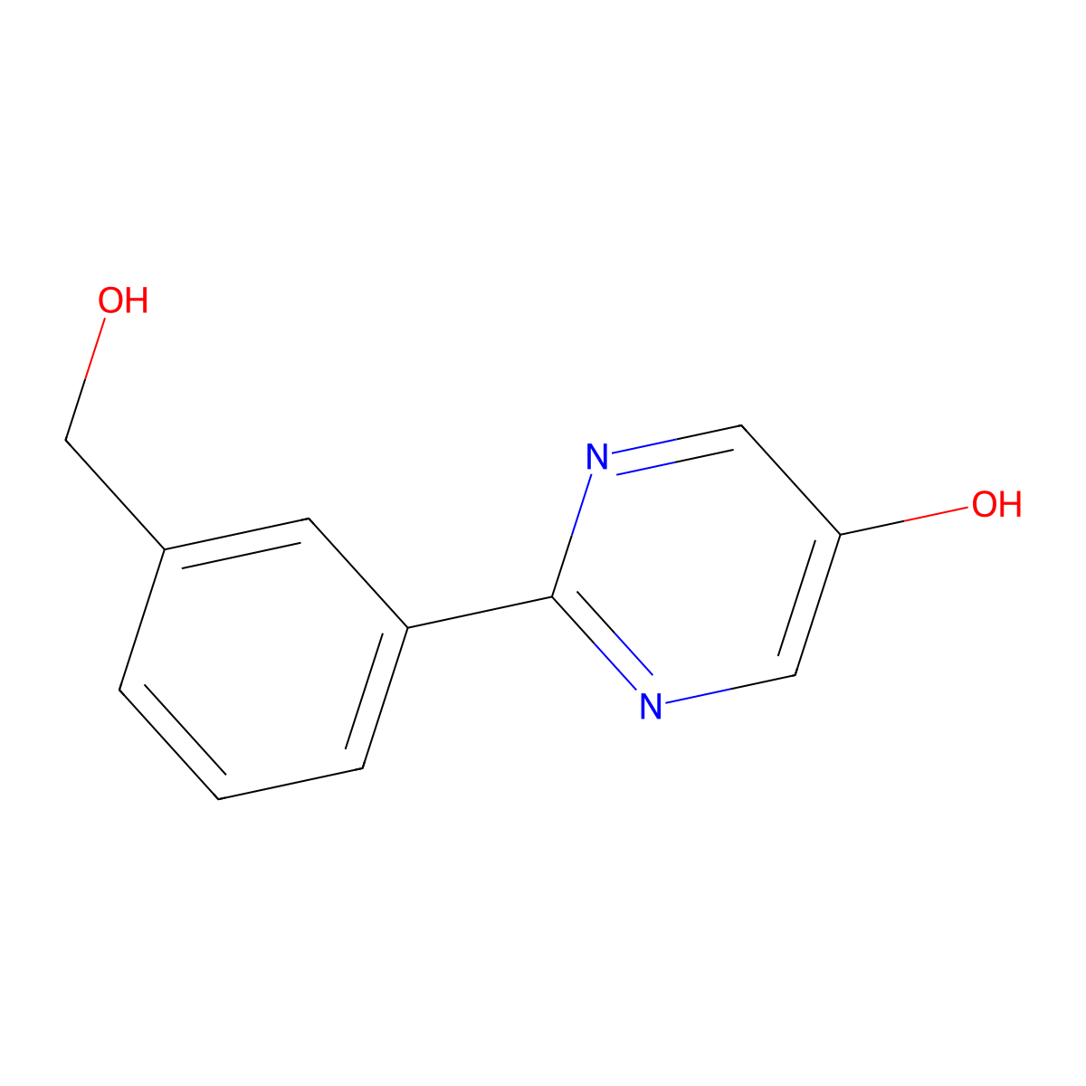 2-[3-(Hydroxymethyl)phenyl]pyrimidin-5-ol molecular structure, CAS 1369761-19-2