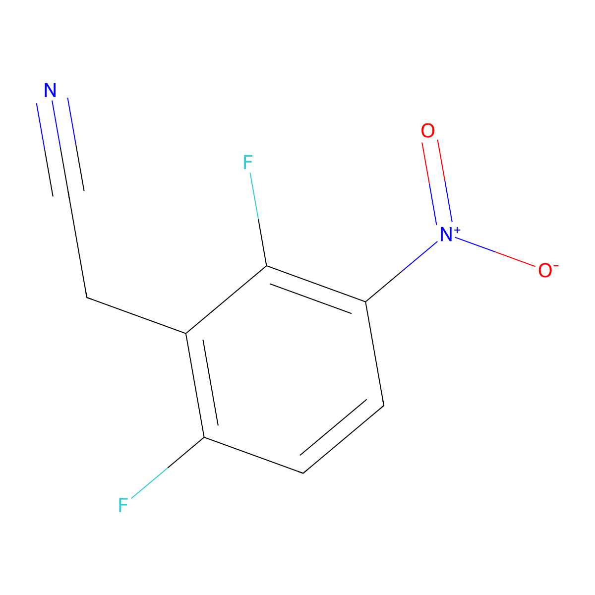 2-(2,6-Difluoro-3-nitrophenyl)acetonitrile molecular structure, CAS 1369761-62-5