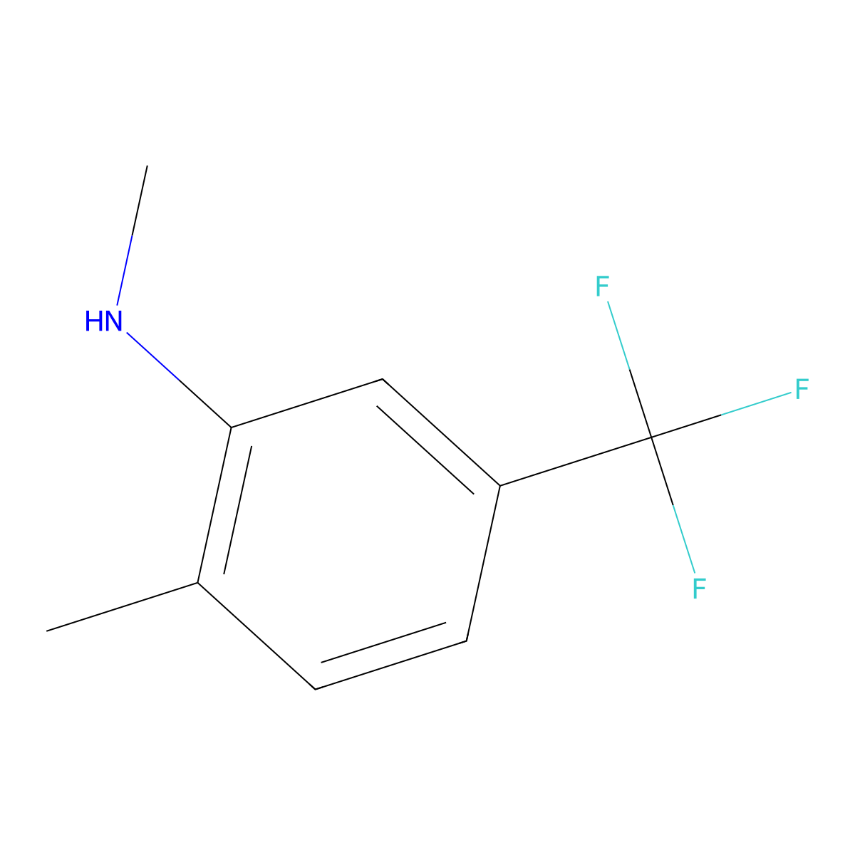 N,2-dimethyl-5-(trifluoromethyl)aniline molecular structure, CAS 1369766-32-4
