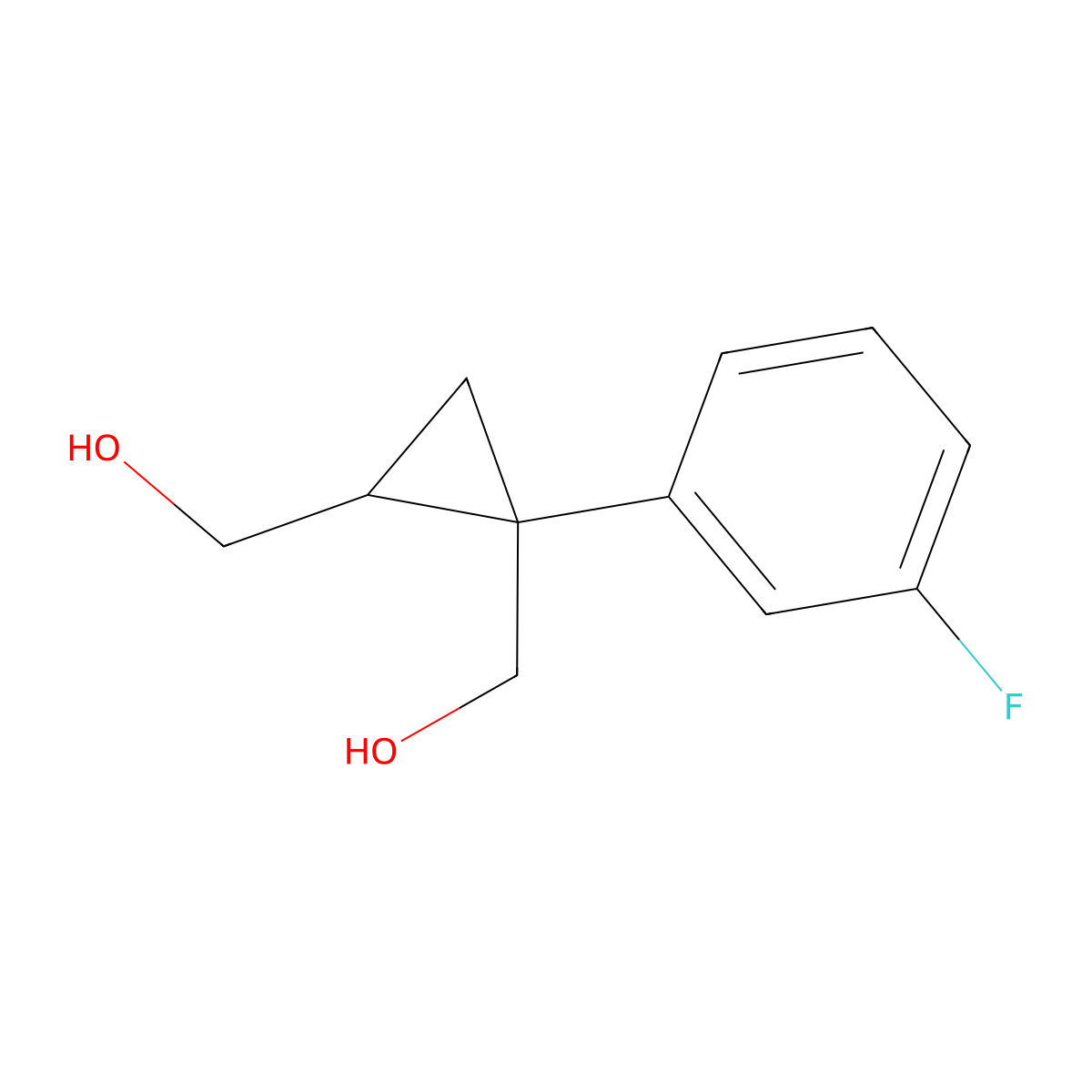 ((1S, 2R)-1-(3-Fluorophenyl) Cyclopropane-1,2-diyl) Dimethanol molecular structure, CAS 1369767-20-3