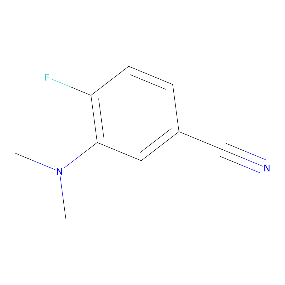 3-(Dimethylamino)-4-fluorobenzonitrile molecular structure, CAS 1369771-39-0