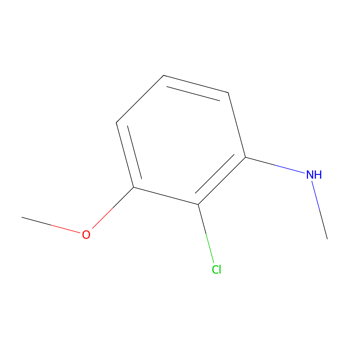 2-chloro-3-methoxy-N-methylaniline molecular structure, CAS 1369772-57-5