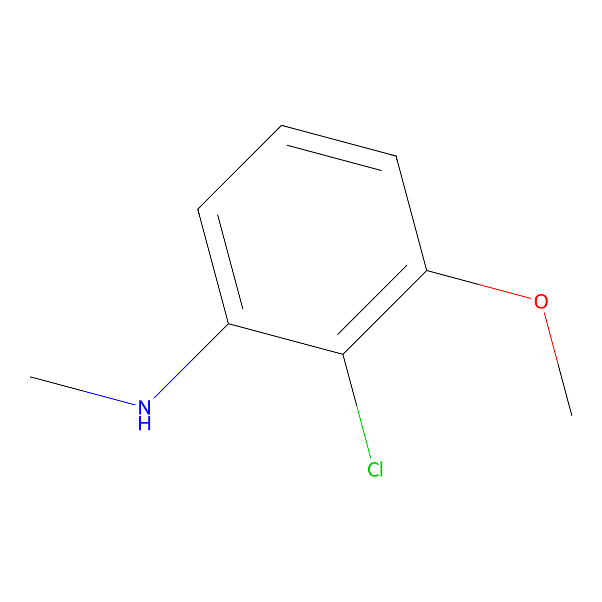 2-chloro-3-methoxy-N-methylaniline molecular structure, CAS 1369772-57-5