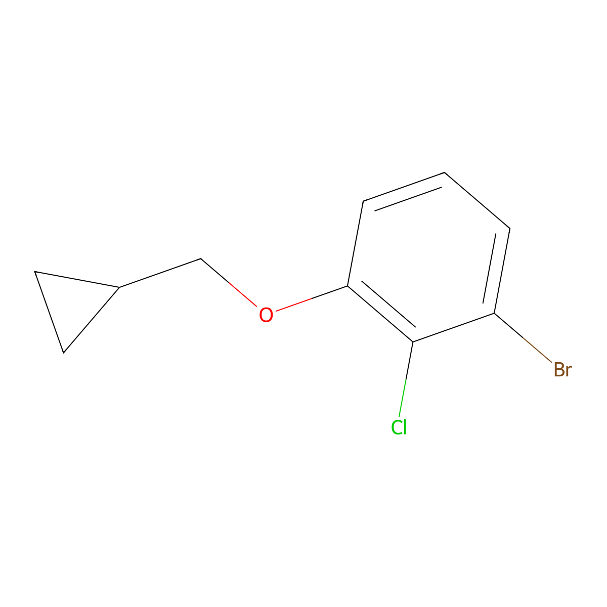 1-Bromo-2-chloro-3-(cyclopropylmethoxy)benzene molecular structure, CAS 1369772-63-3