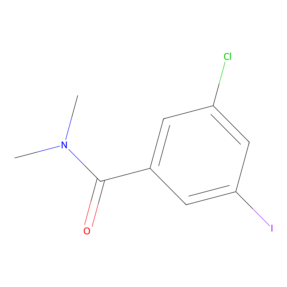 3-Chloro-5-iodo-N,N-dimethylbenzamide molecular structure, CAS 1369772-84-8