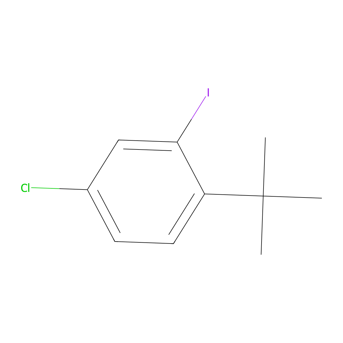 1-(Tert-butyl)-4-chloro-2-iodobenzene molecular structure, CAS 1369773-02-3