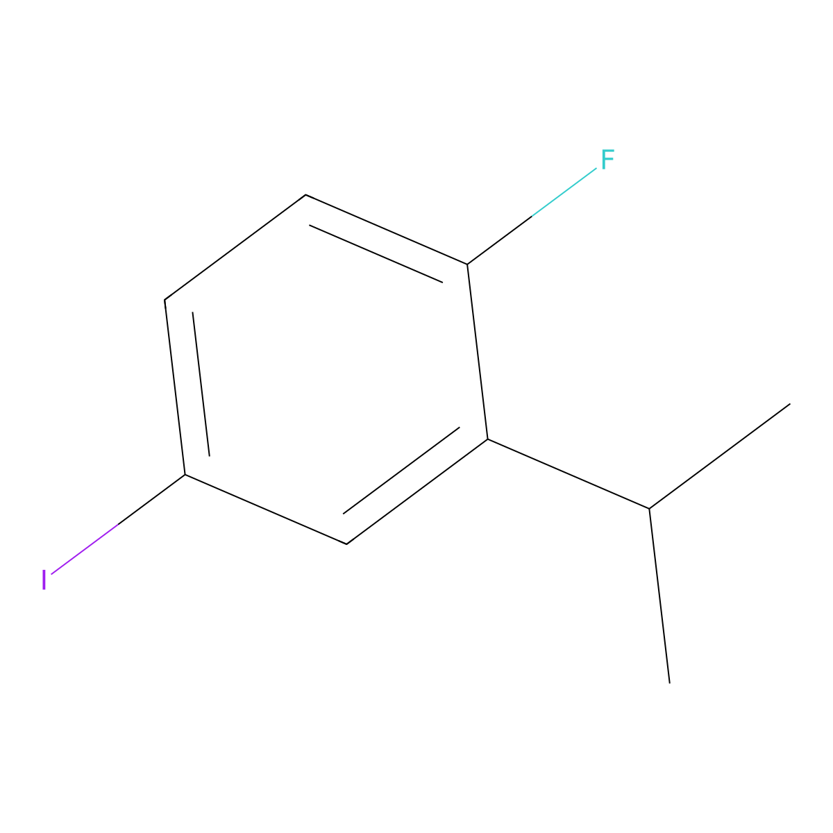 1-Fluoro-4-iodo-2-isopropylbenzene molecular structure, CAS 1369775-42-7
