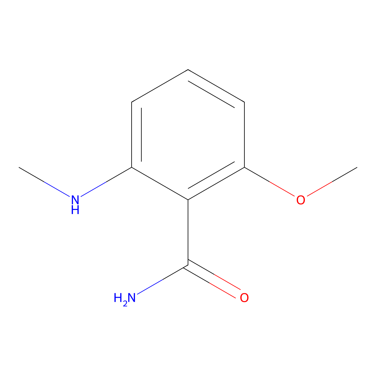 2-Methoxy-6-(methylamino)benzamide molecular structure, CAS 1369776-22-6