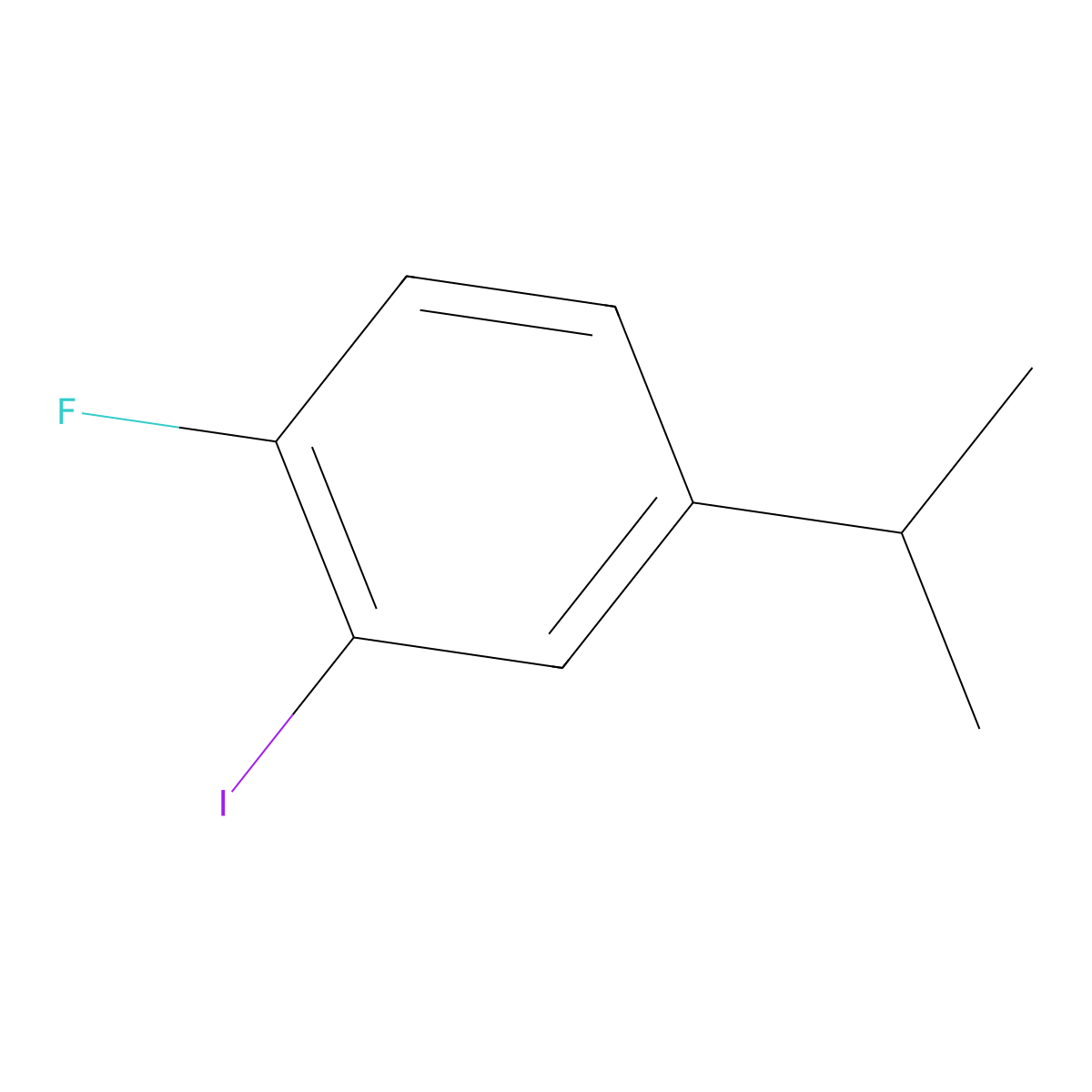 1-Fluoro-2-iodo-4-isopropylbenzene molecular structure, CAS 1369776-58-8