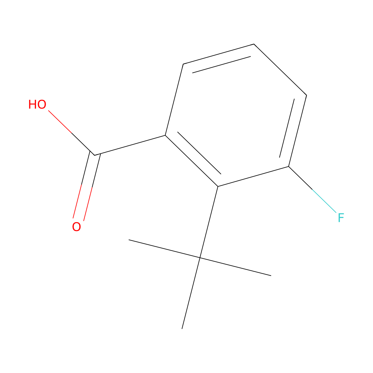 2-Tert-butyl-3-fluorobenzoic acid molecular structure, CAS 1369777-27-4