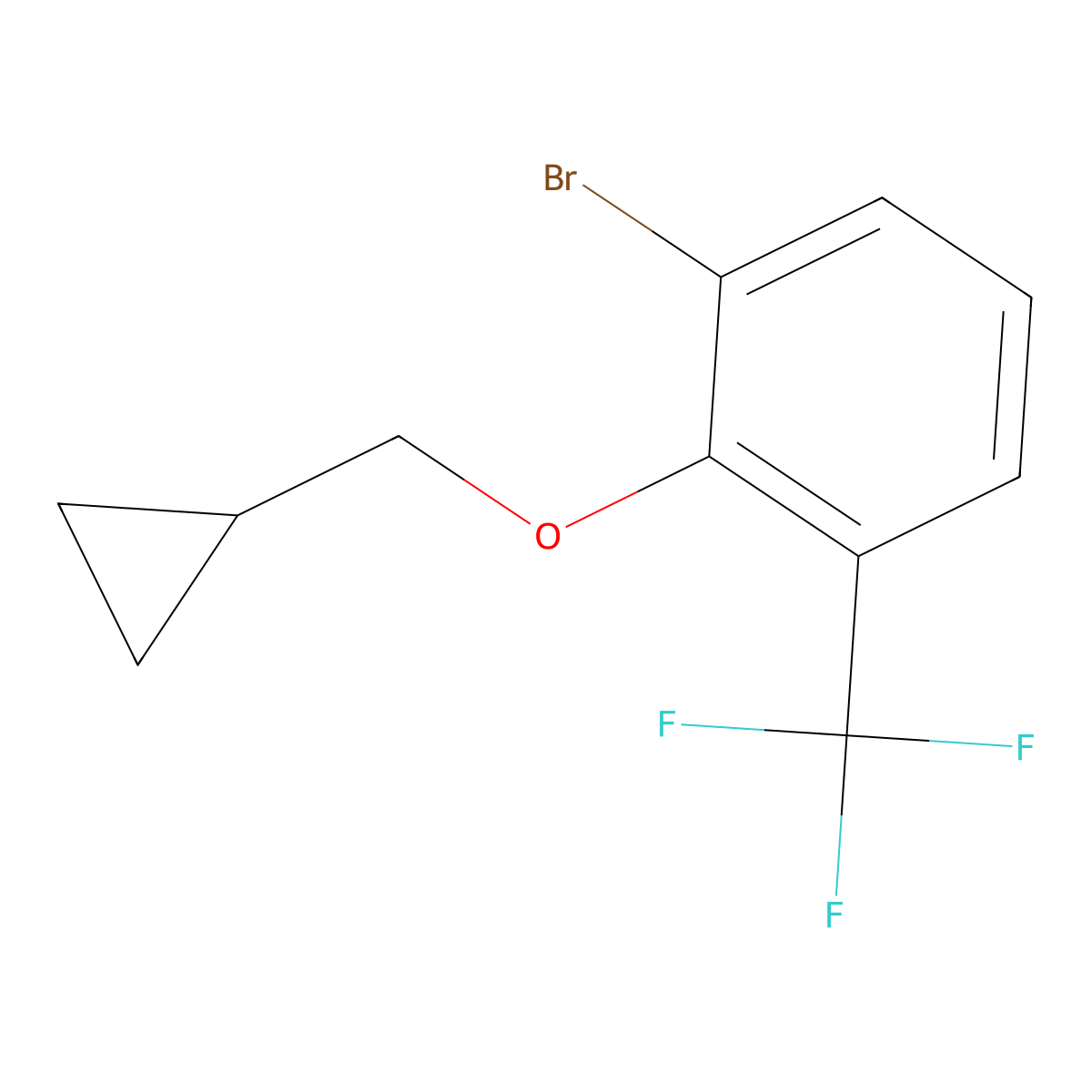 1-Bromo-2-(cyclopropylmethoxy)-3-(trifluoromethyl)benzene molecular structure, CAS 1369779-32-7