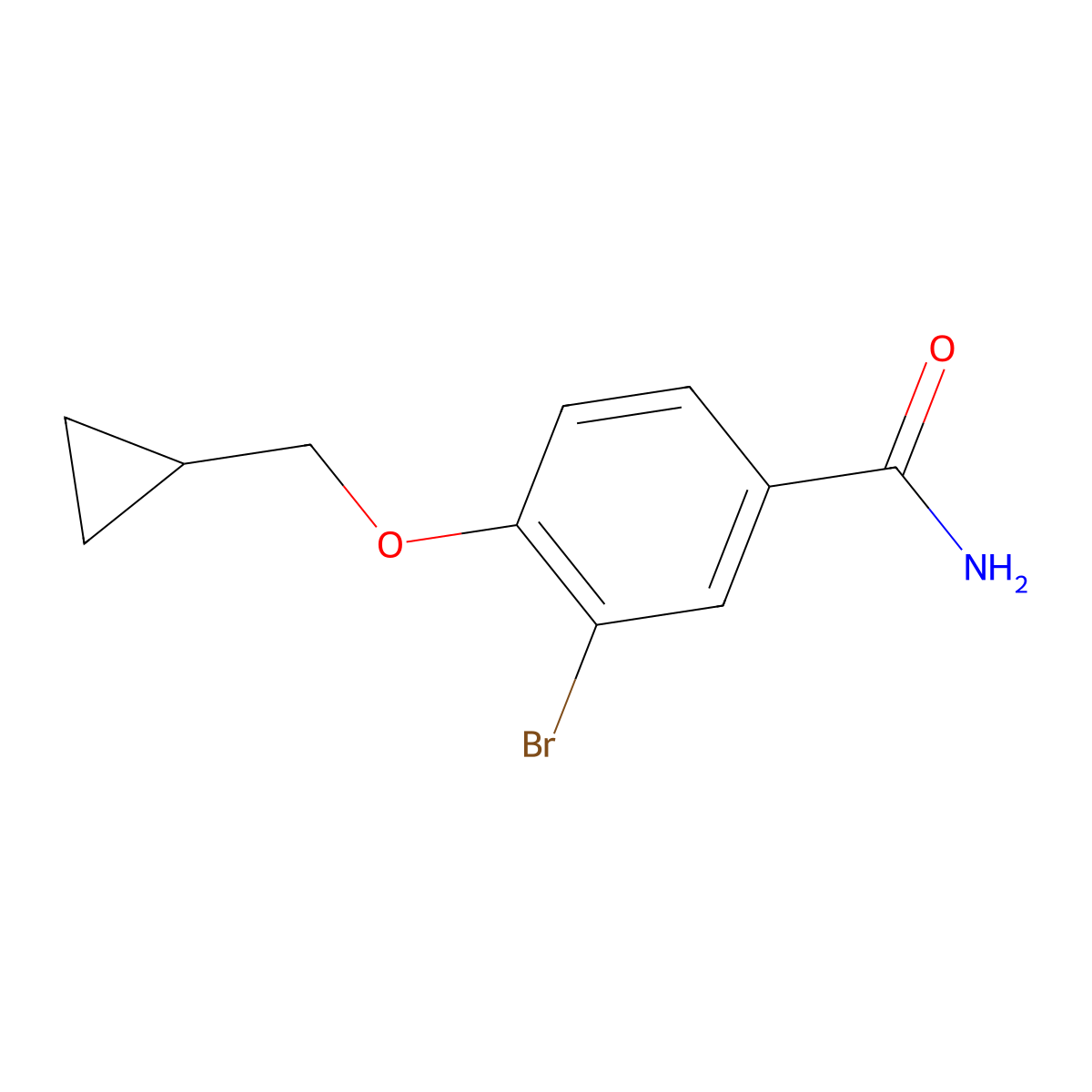 3-Bromo-4-(cyclopropylmethoxy)benzamide molecular structure, CAS 1369782-06-8