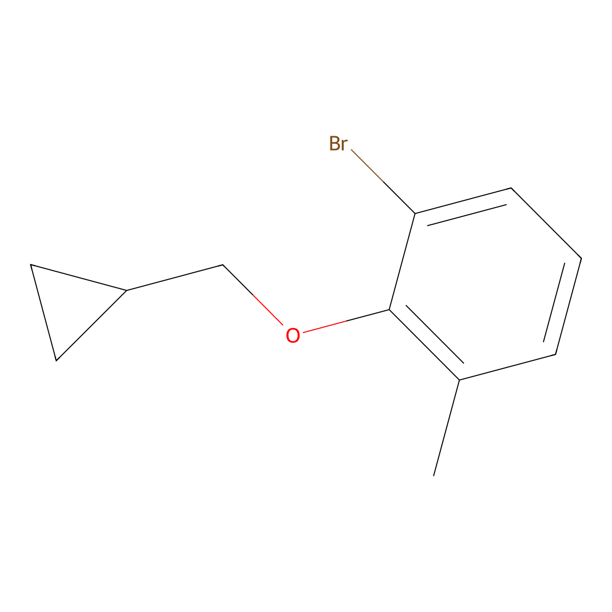 1-Bromo-2-(cyclopropylmethoxy)-3-methylbenzene molecular structure, CAS 1369782-22-8