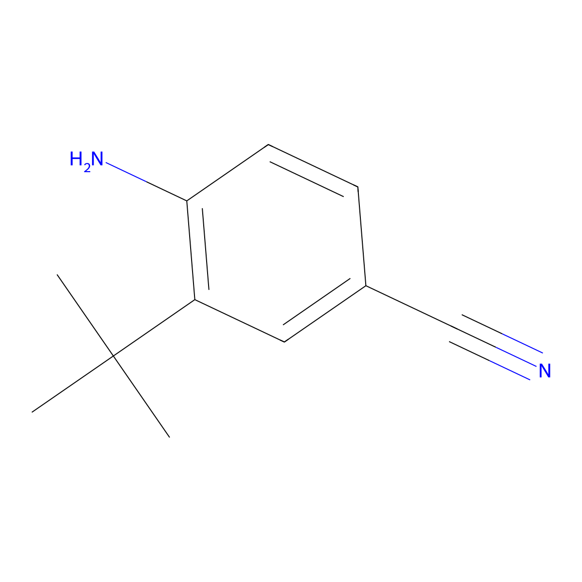 4-Amino-3-(tert-butyl)benzonitrile molecular structure, CAS 1369783-60-7