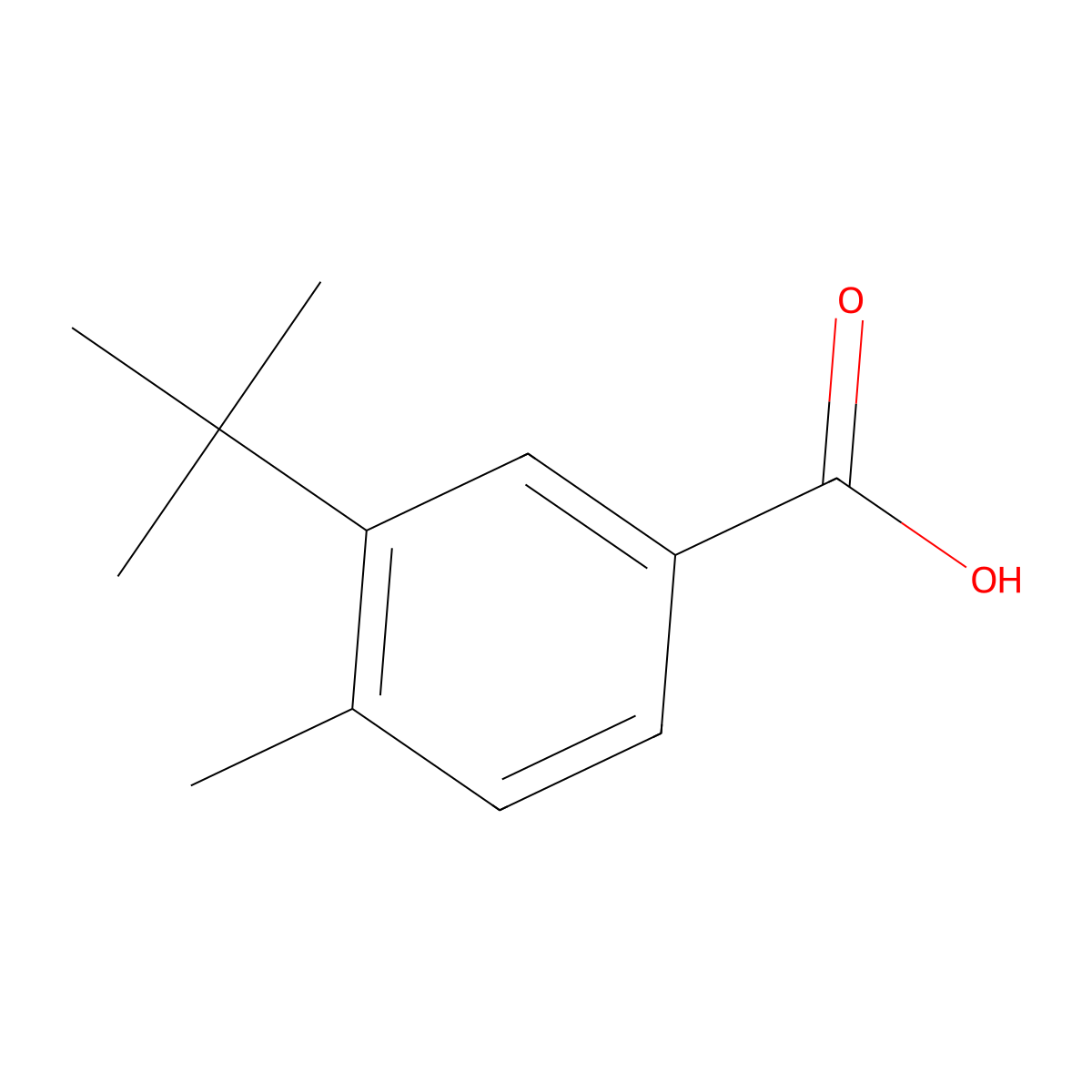 3-Tert-butyl-4-methylbenzoic acid molecular structure, CAS 1369784-70-2