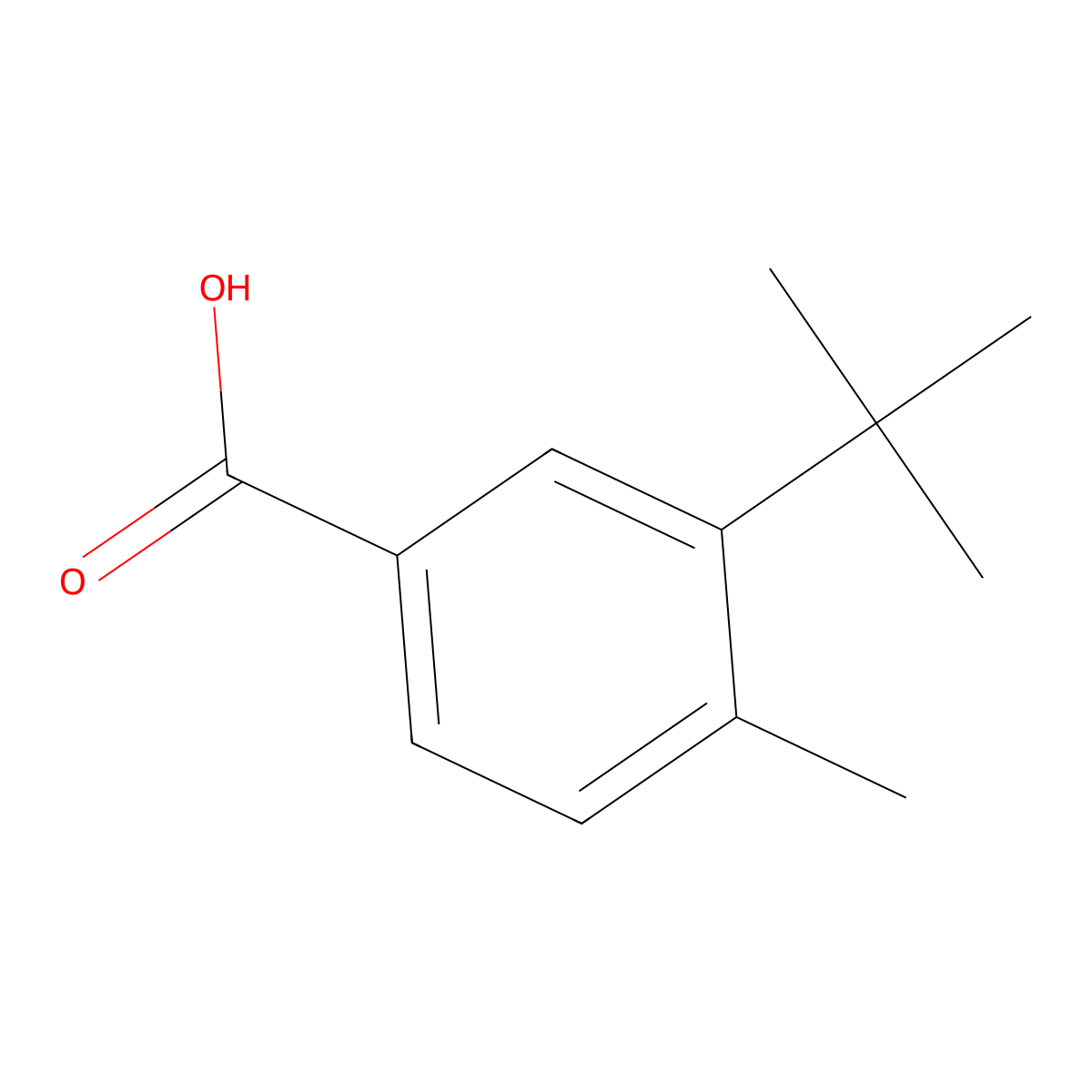 3-Tert-butyl-4-methylbenzoic acid molecular structure, CAS 1369784-70-2