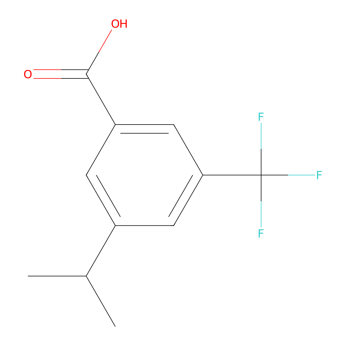 3-Isopropyl-5-(trifluoromethyl)benzoic acid molecular structure, CAS 1369784-77-9