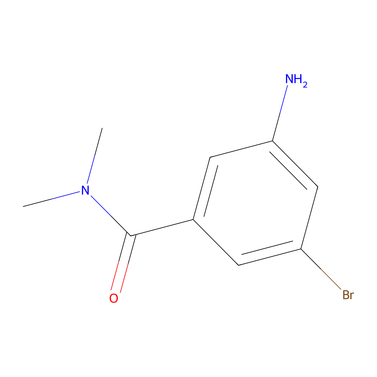 3-Amino-5-bromo-N,N-dimethylbenzamide molecular structure, CAS 1369784-97-3