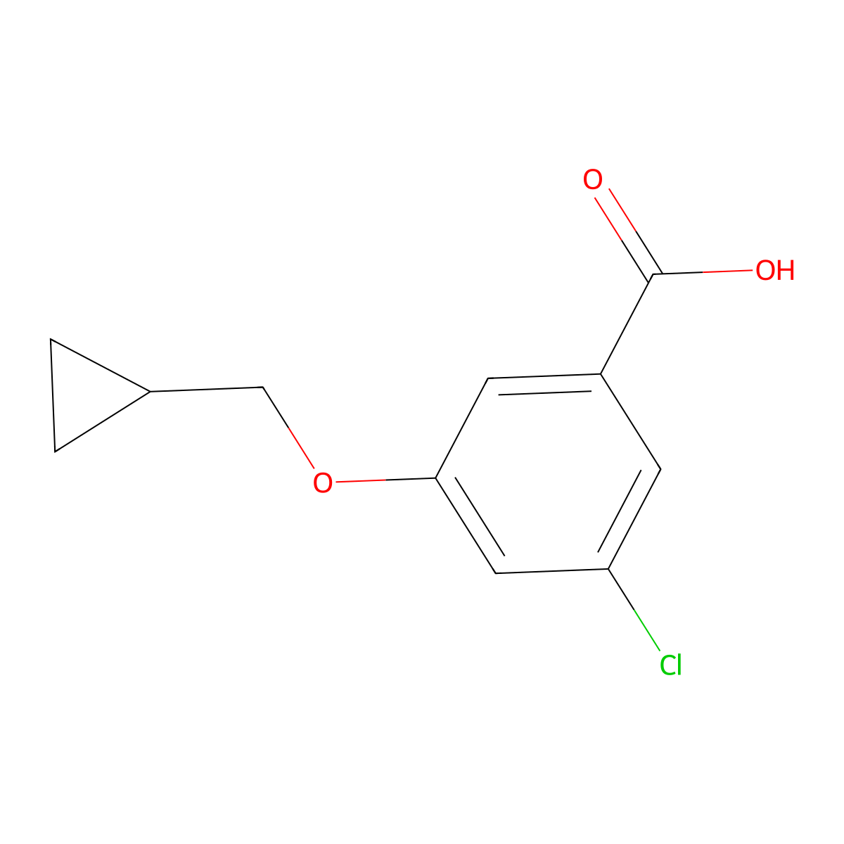 3-Chloro-5-(cyclopropylmethoxy)benzoic Acid molecular structure, CAS 1369785-75-0
