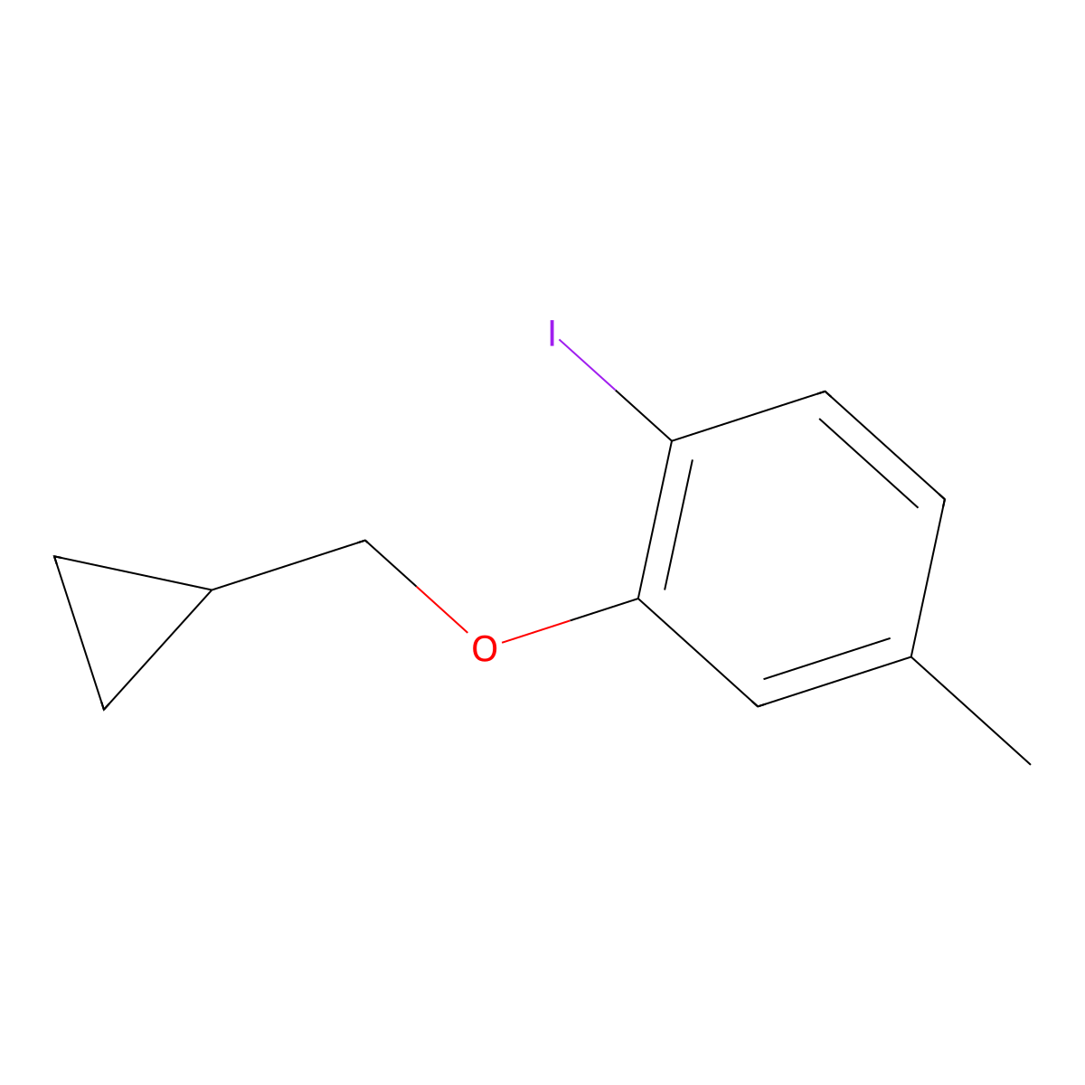 2-(Cyclopropylmethoxy)-1-iodo-4-methylbenZene molecular structure, CAS 1369789-79-6