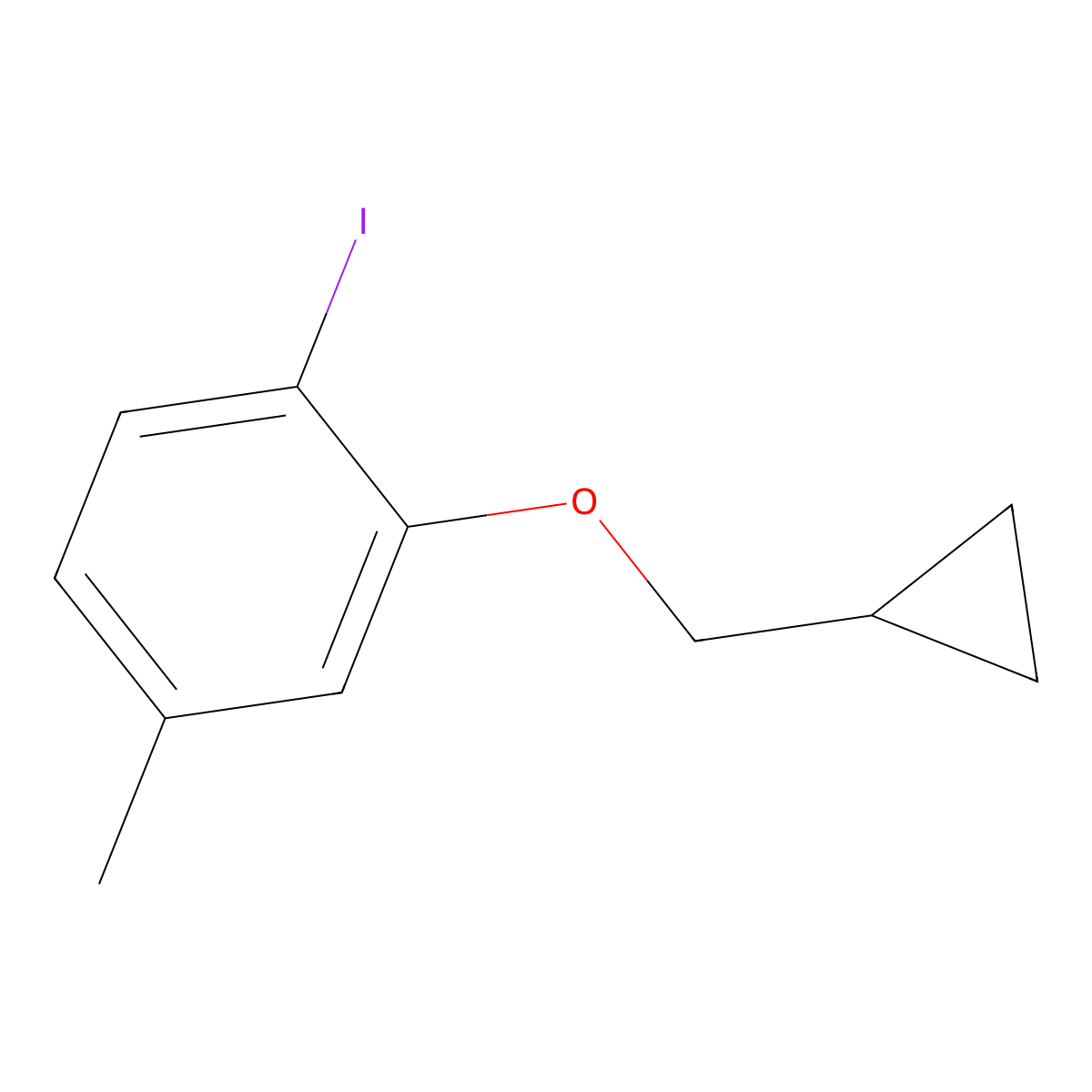 2-(Cyclopropylmethoxy)-1-iodo-4-methylbenZene molecular structure, CAS 1369789-79-6