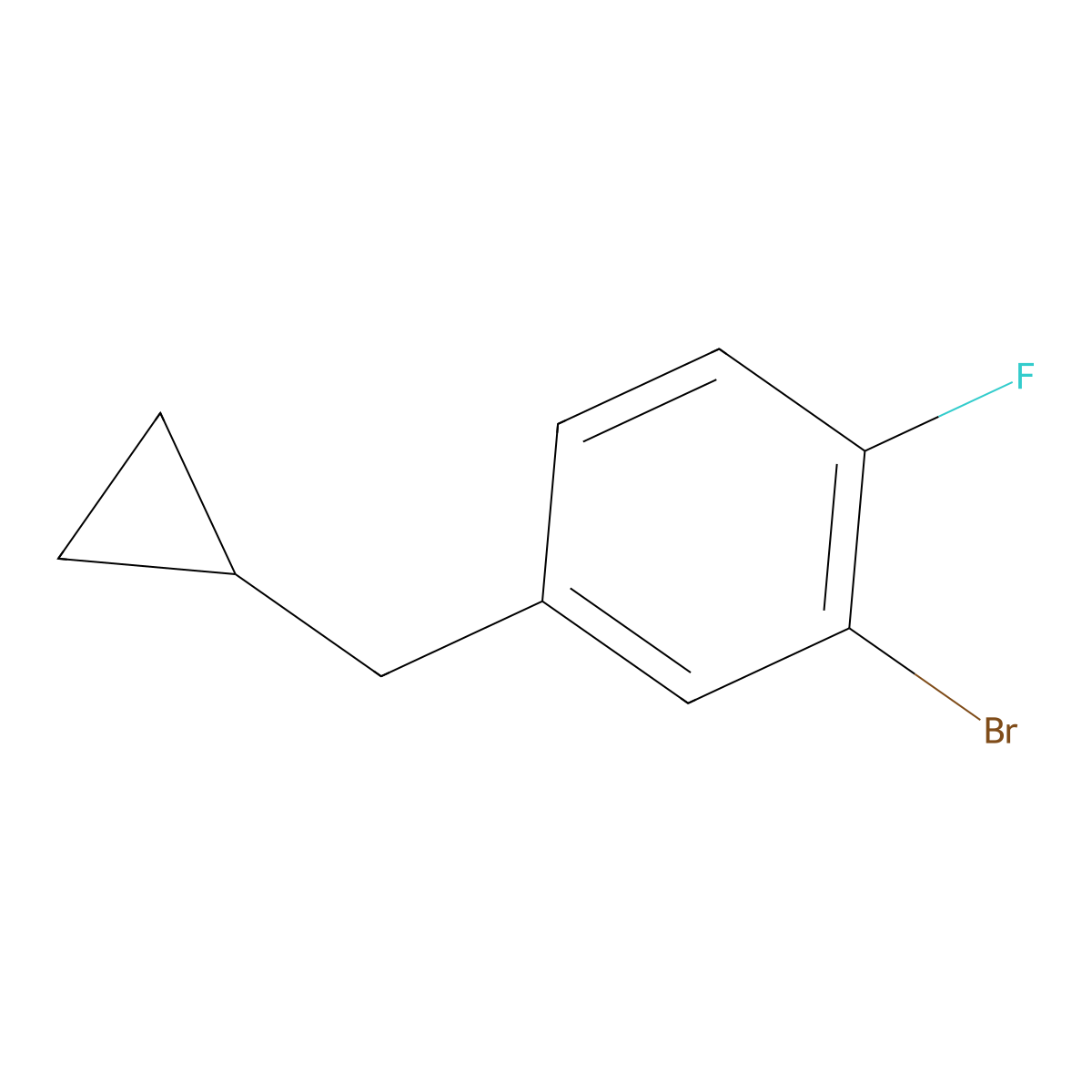 2-Bromo-4-(cyclopropylmethyl)-1-fluorobenzene molecular structure, CAS 1369790-33-9