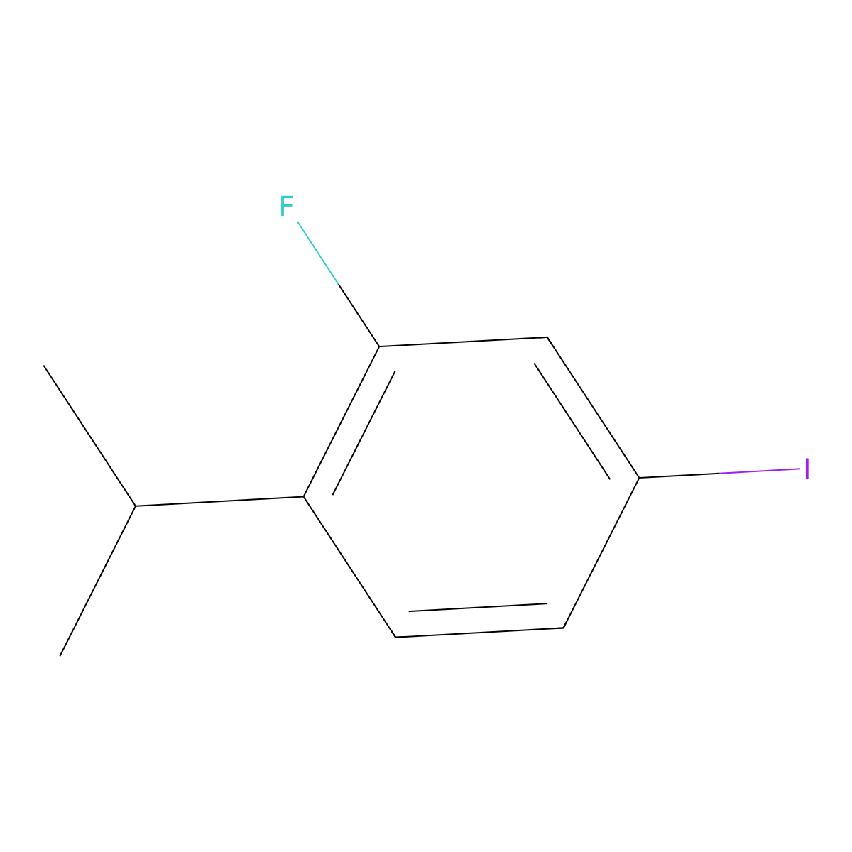 2-Fluoro-4-iodo-1-isopropylbenzene molecular structure, CAS 1369790-82-8