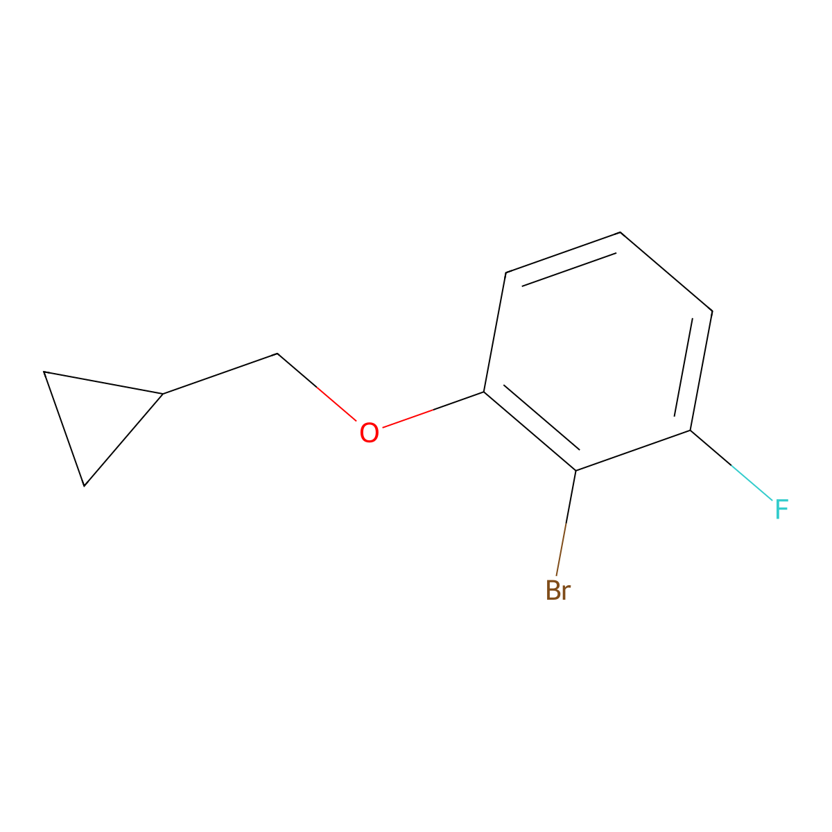 2-Bromo-1-(cyclopropylmethoxy)-3-fluorobenzene molecular structure, CAS 1369790-87-3